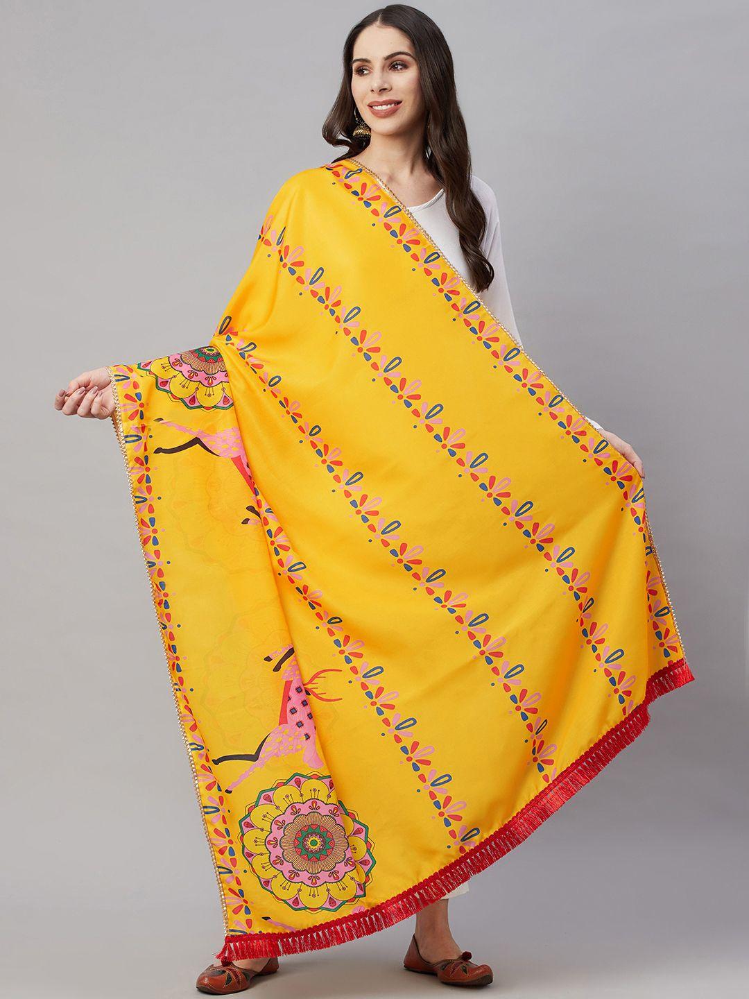yellow-parrot-yellow-&-pink-ethnic-motifs-printed-dupatta