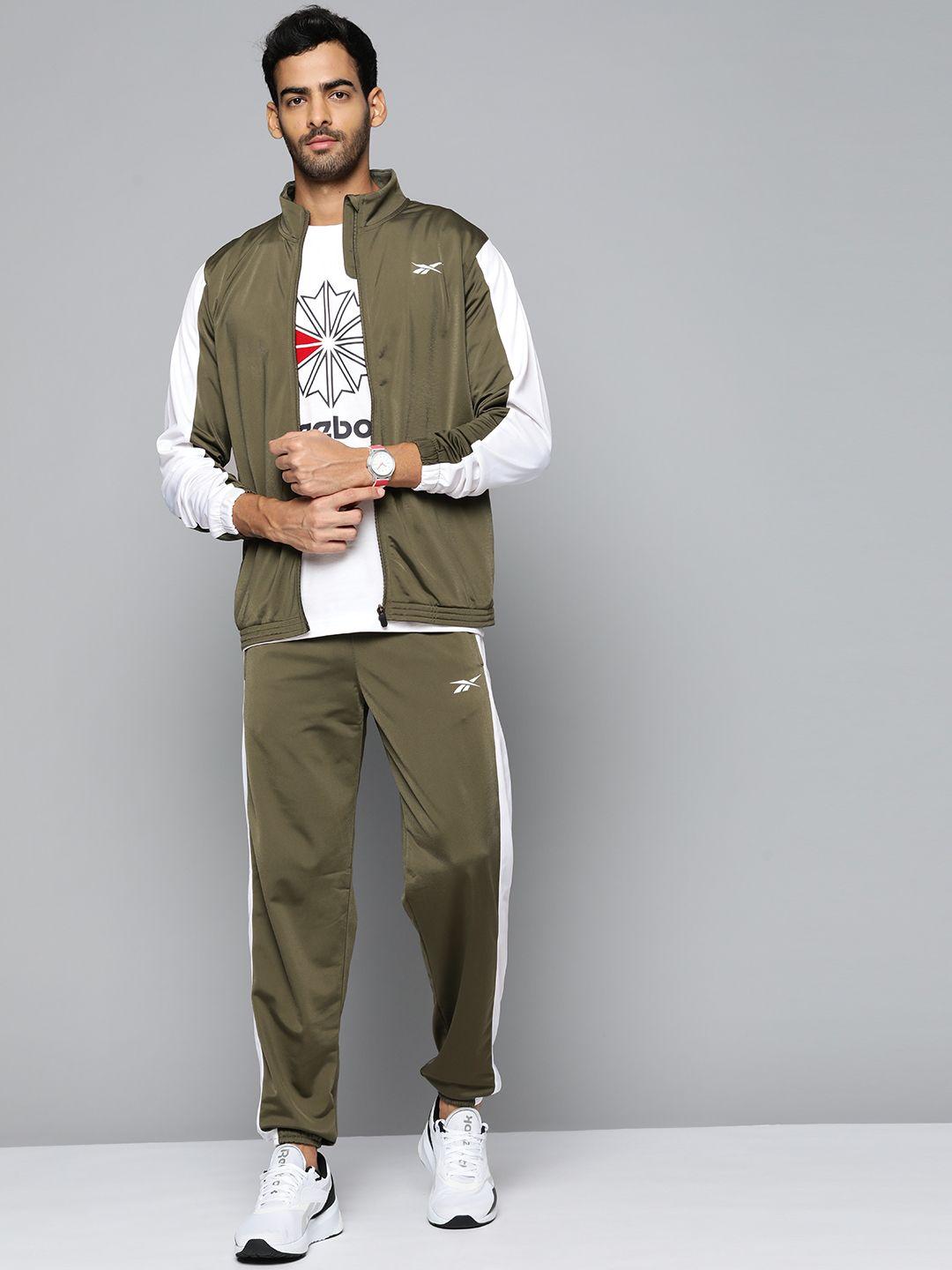 reebok-men-olive-green-solid-workout-tricot-tracksuits