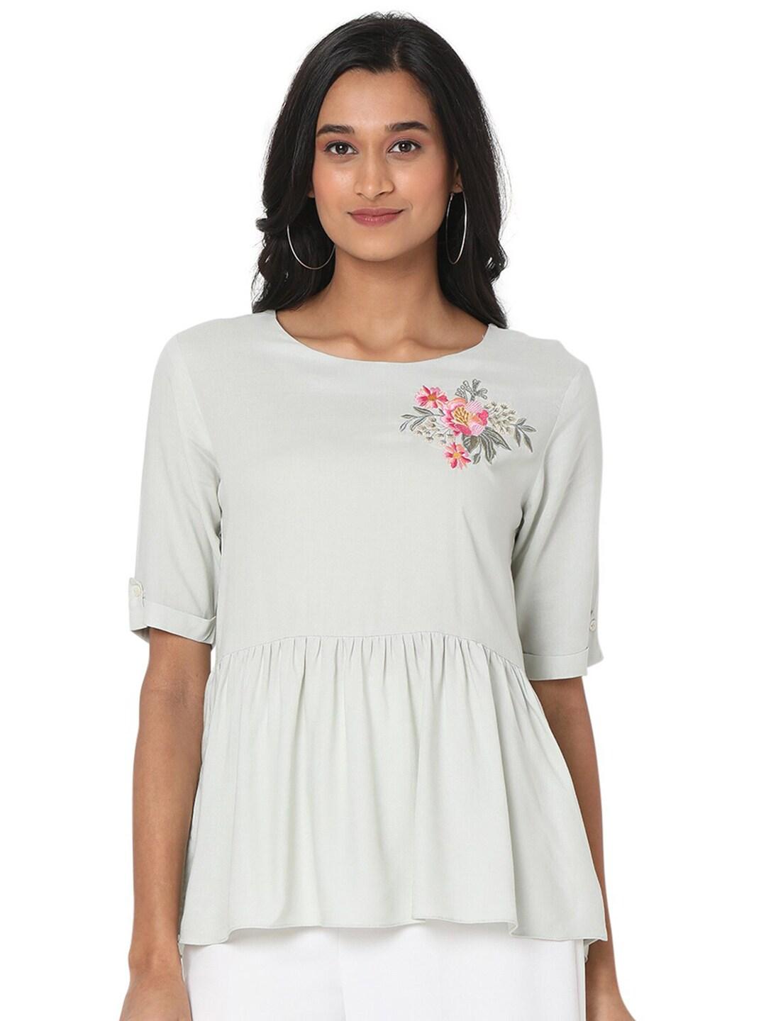 ethnicity-off-white-floral-embroidered-top
