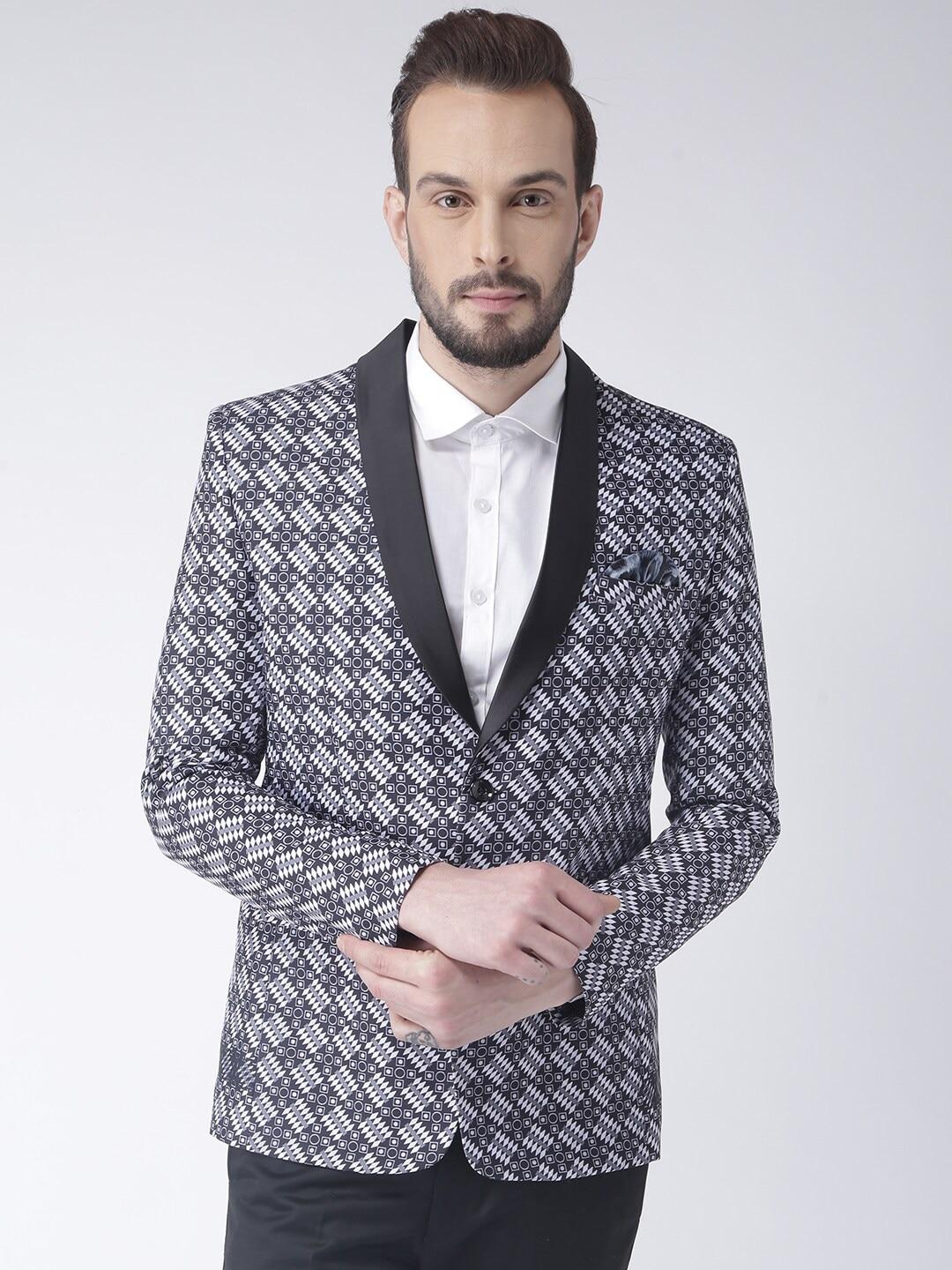 hangup-men-white-&-black-printed-shawl-collar-tuxedo-blazer