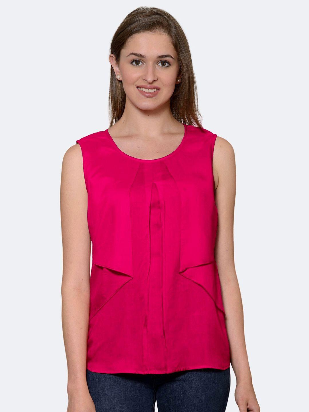 patrorna-women-pink-sleeves-layered-top