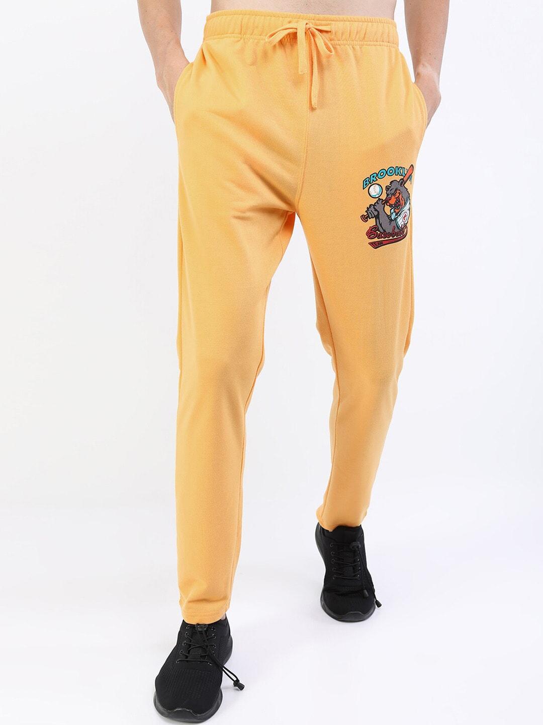 ketch-men-yellow-printed-regular-fit-track-pants