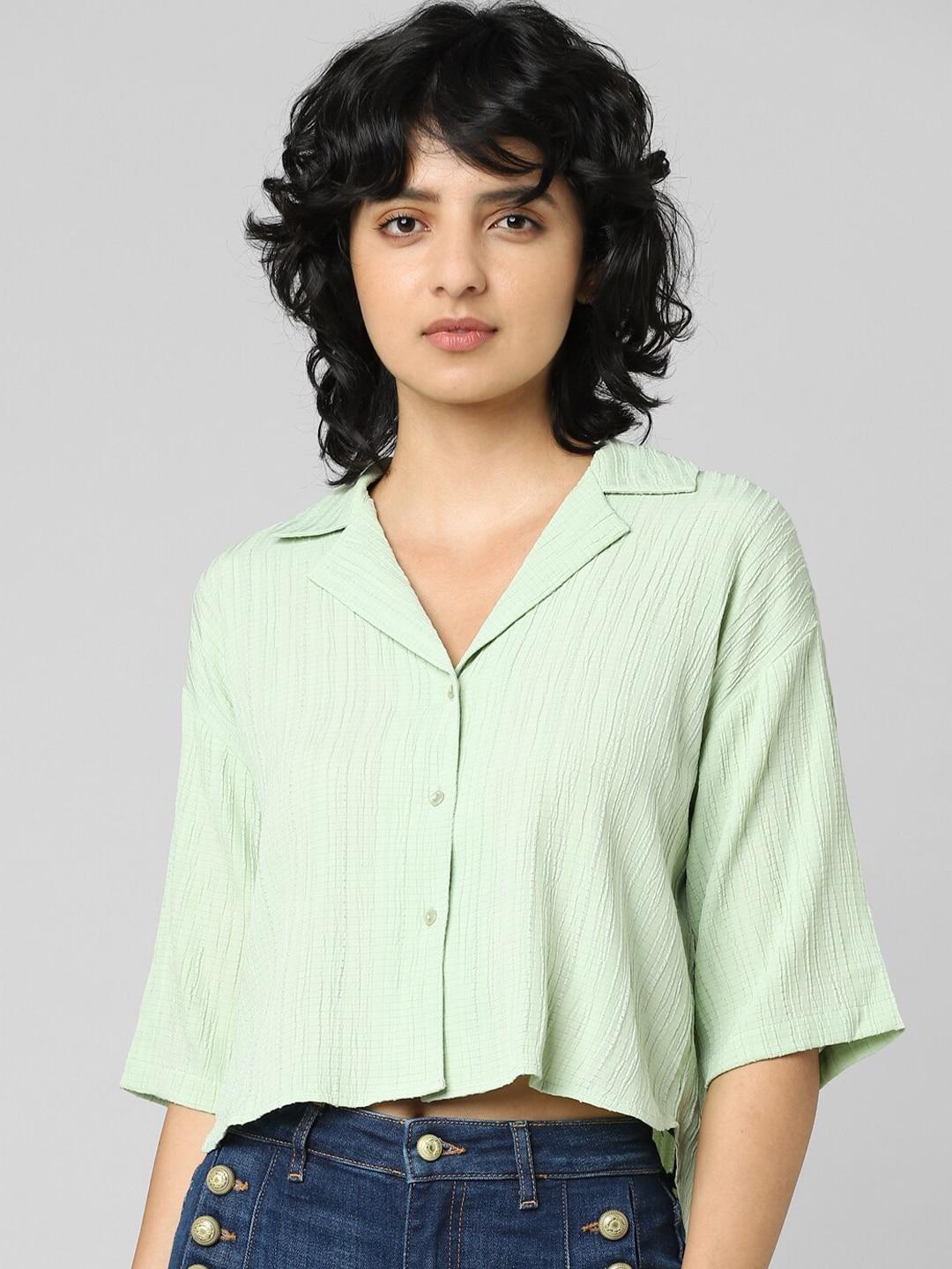 only-women-green-boxy-casual-shirt