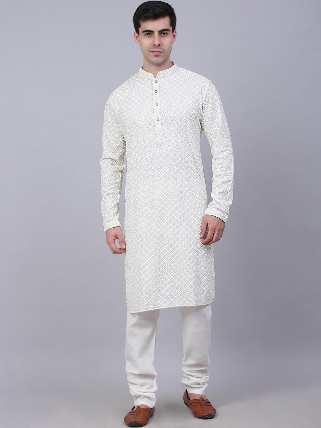 jompers-men-white-floral-embroidered-thread-work-pure-cotton-kurta-with-churidar