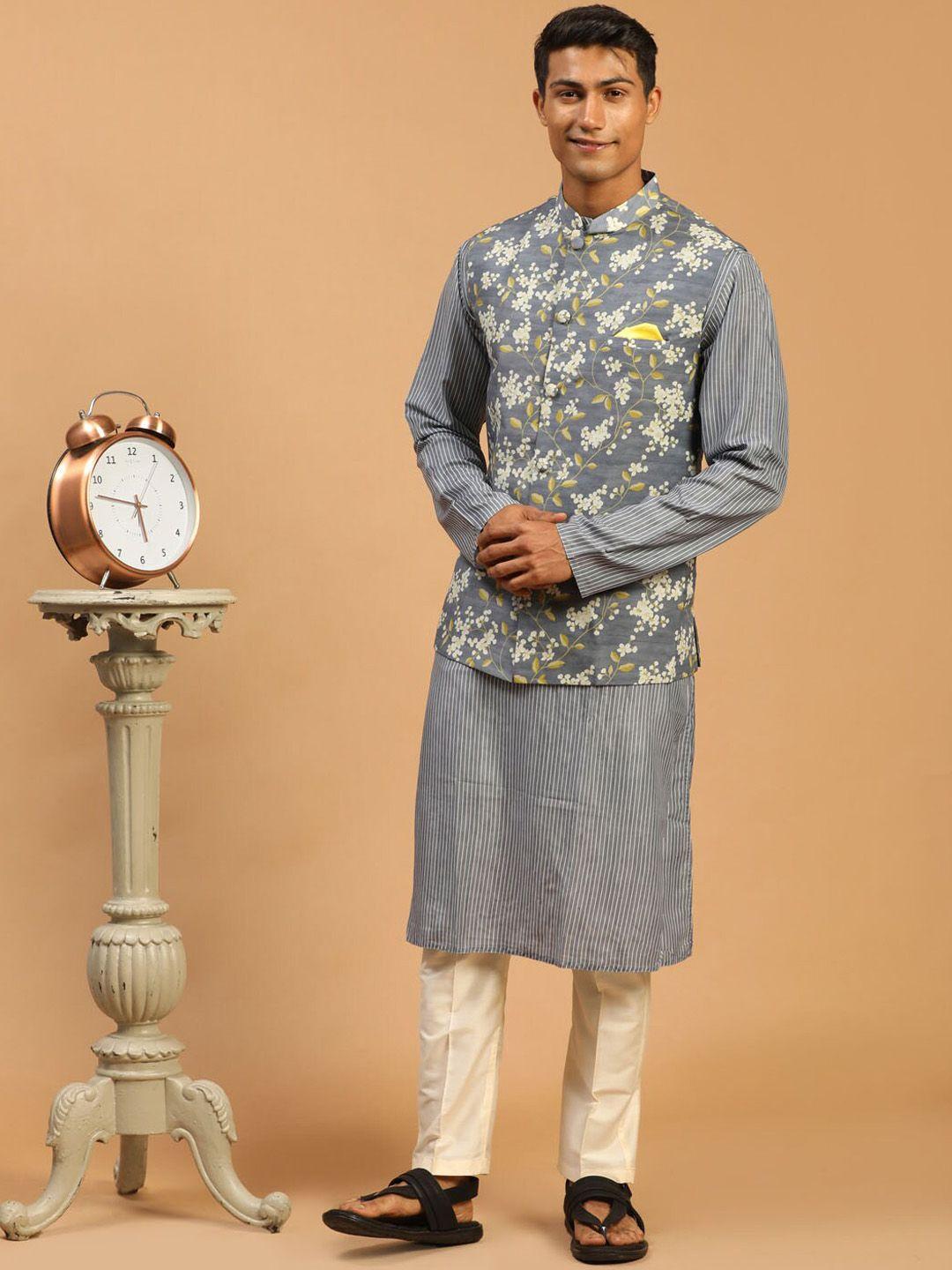 vastramay-men-striped-kurta-with-pyjamas-&-nehru-jacket
