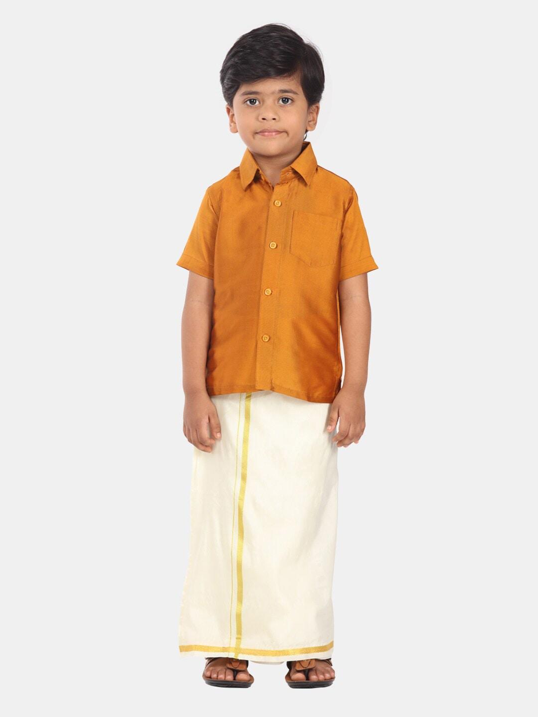 Sethukrishna Boys Ethnic Shirt And Veshti Clothing Set