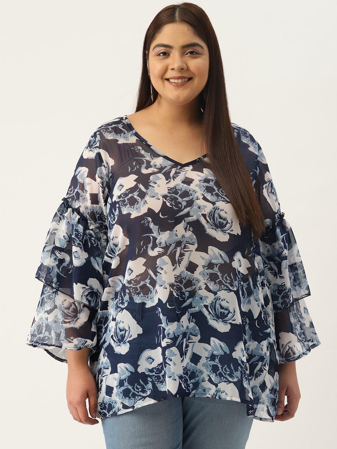 therebelinme-women-plus-size-floral-print-bell-sleeves-georgette-longline-top