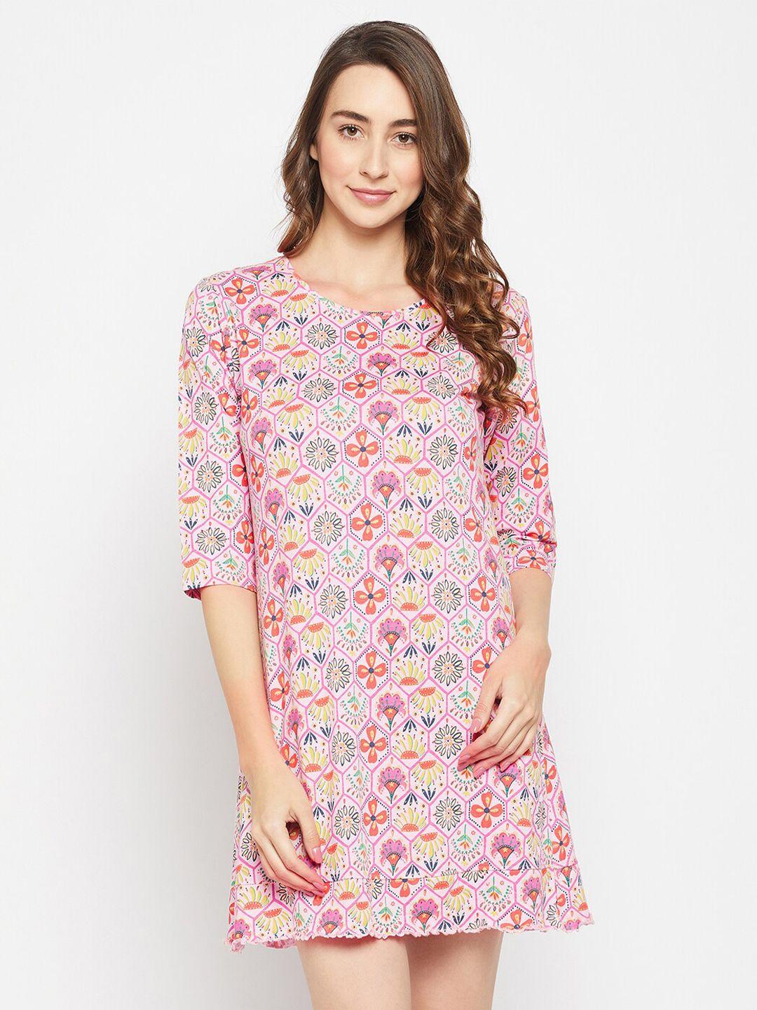 clovia-women-floral-printed-pure-cotton-nightdress