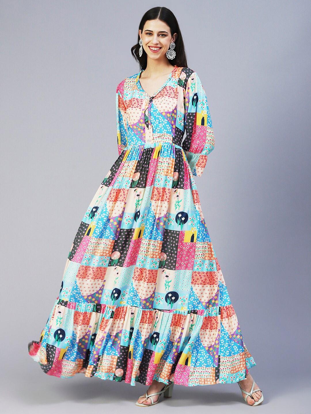 FASHOR Floral Printed Maxi Dress