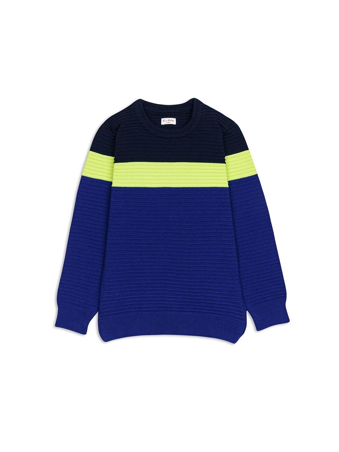 H By Hamleys Boys Colourblocked Cotton Pullover Sweater