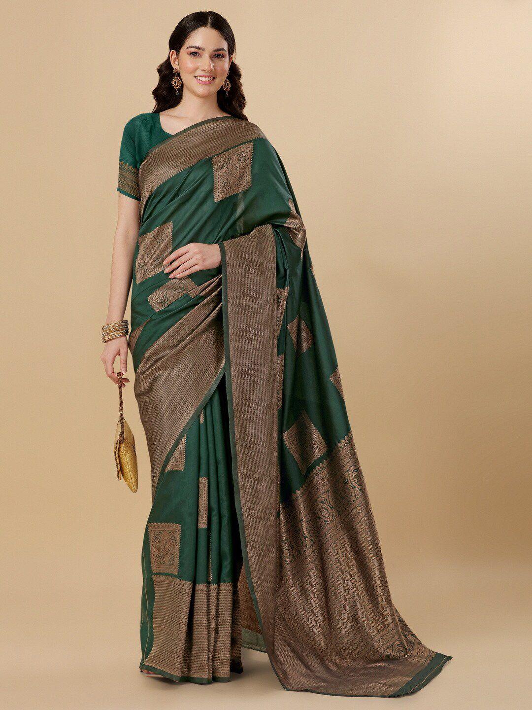 BESUCHER  Woven Design Zari Silk Blend Kanjeevaram Saree