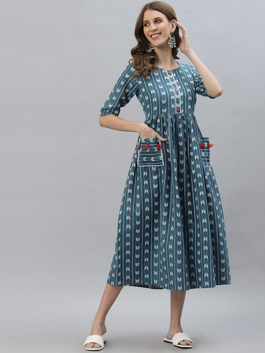 stylum-women-printed-midi-ethnic-dress