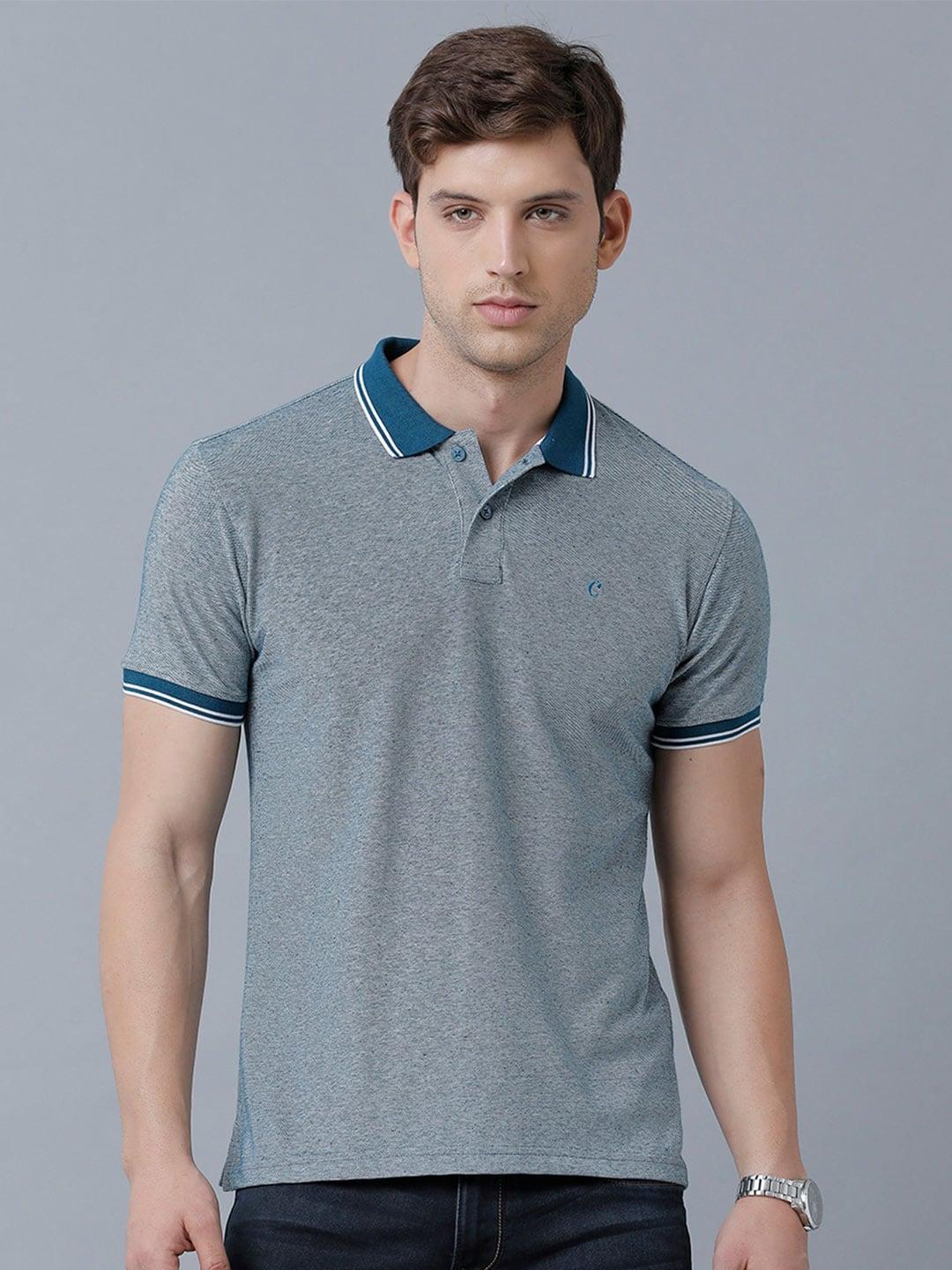 CAVALLO by Linen Club Men Polo Collar Linen T-shirt