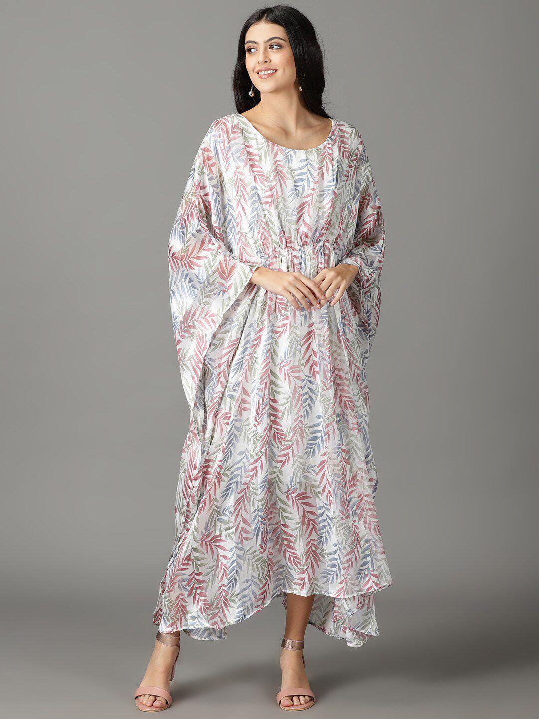 showoff-white-floral-printed-kaftan-midi-dress