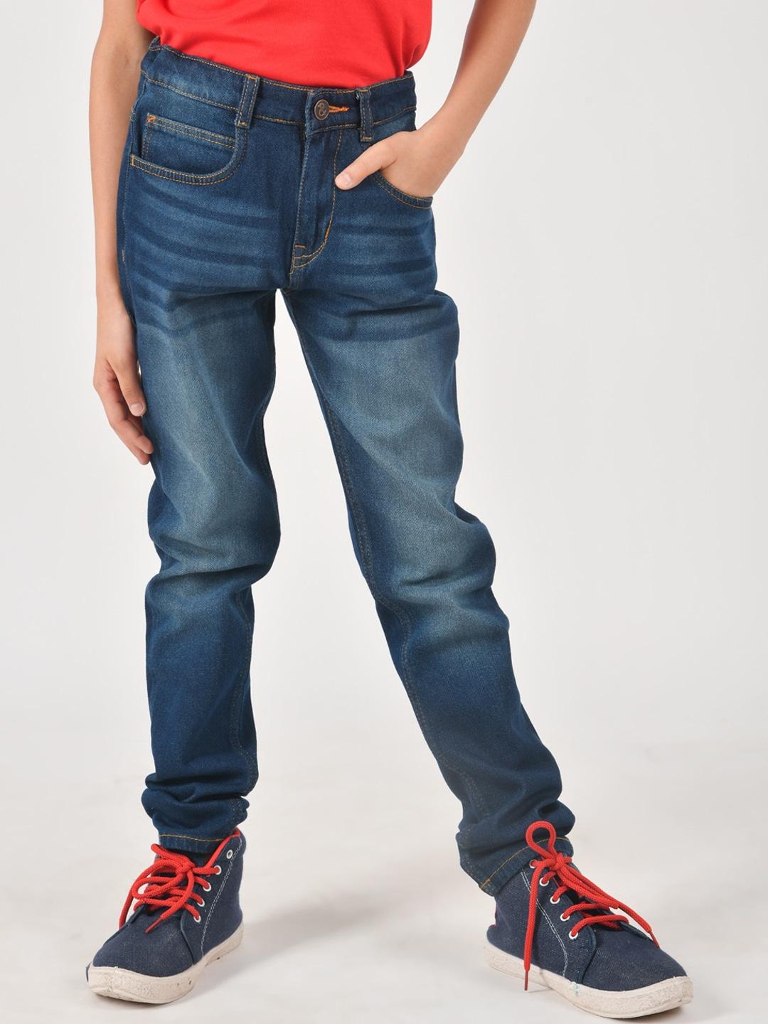 TALES & STORIES Boys Slim Fit Light Fade Stretchable Jeans