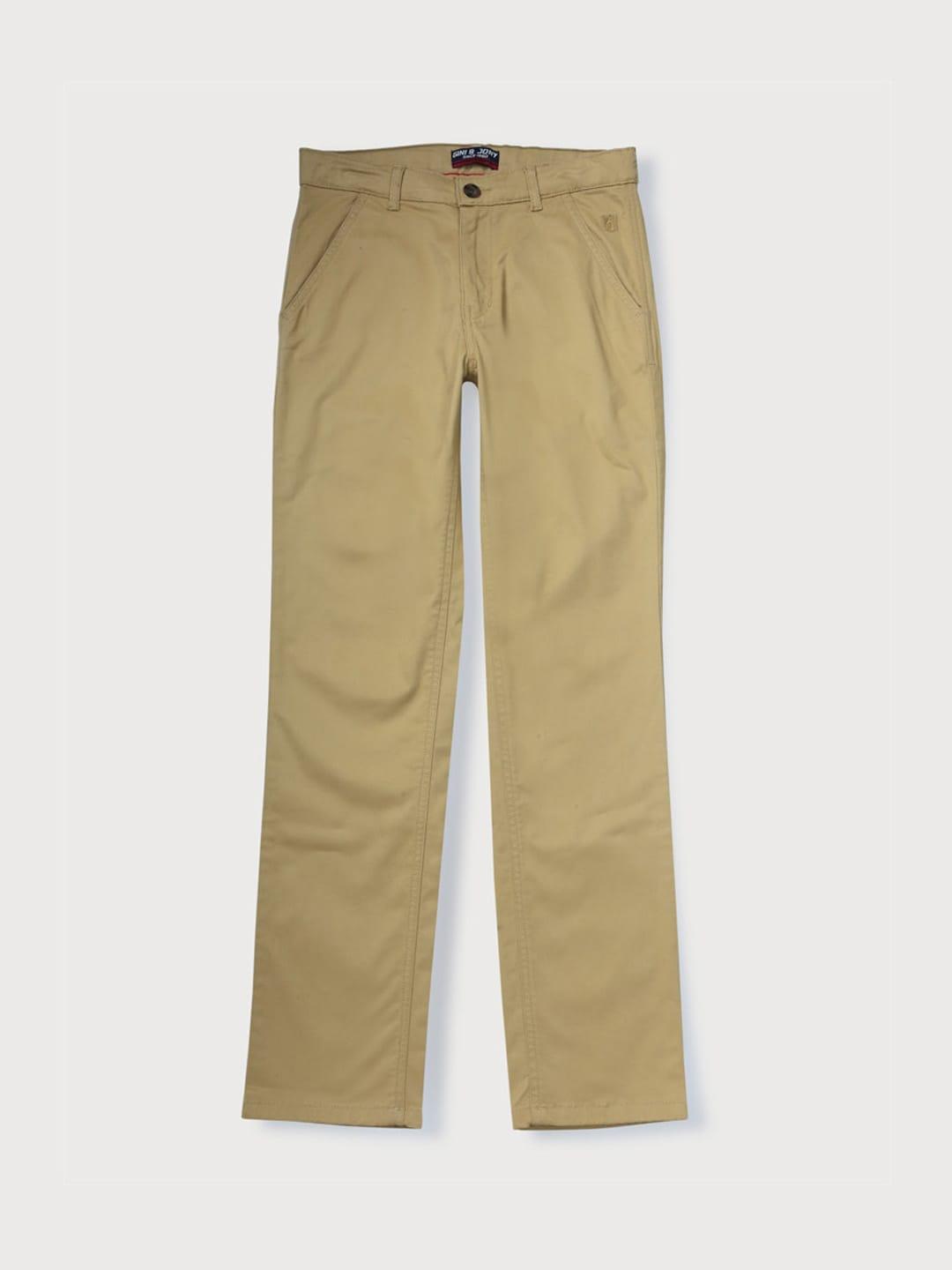 Gini and Jony Boys Solid Chinos Trouser