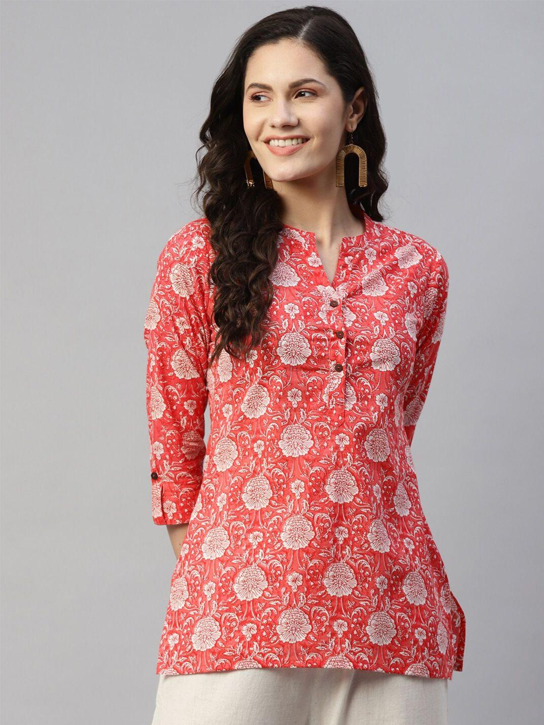 malhaar-floral-print-band-collar-pure-cotton-top