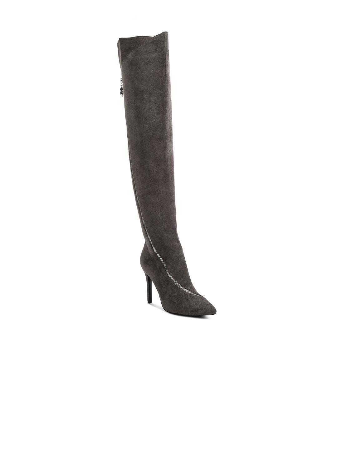rag-&-co-women-pointed-toe-stiletto-heeled-velvet-winter-boots