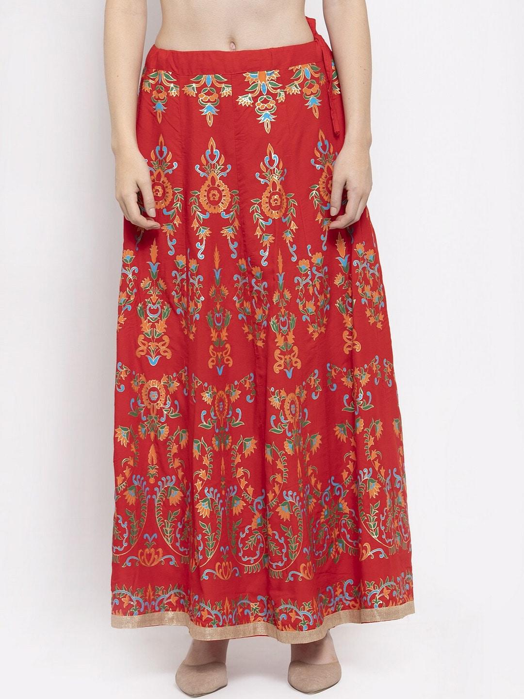 clora-creation-ethnic-motifs-printed-flared-maxi-skirt