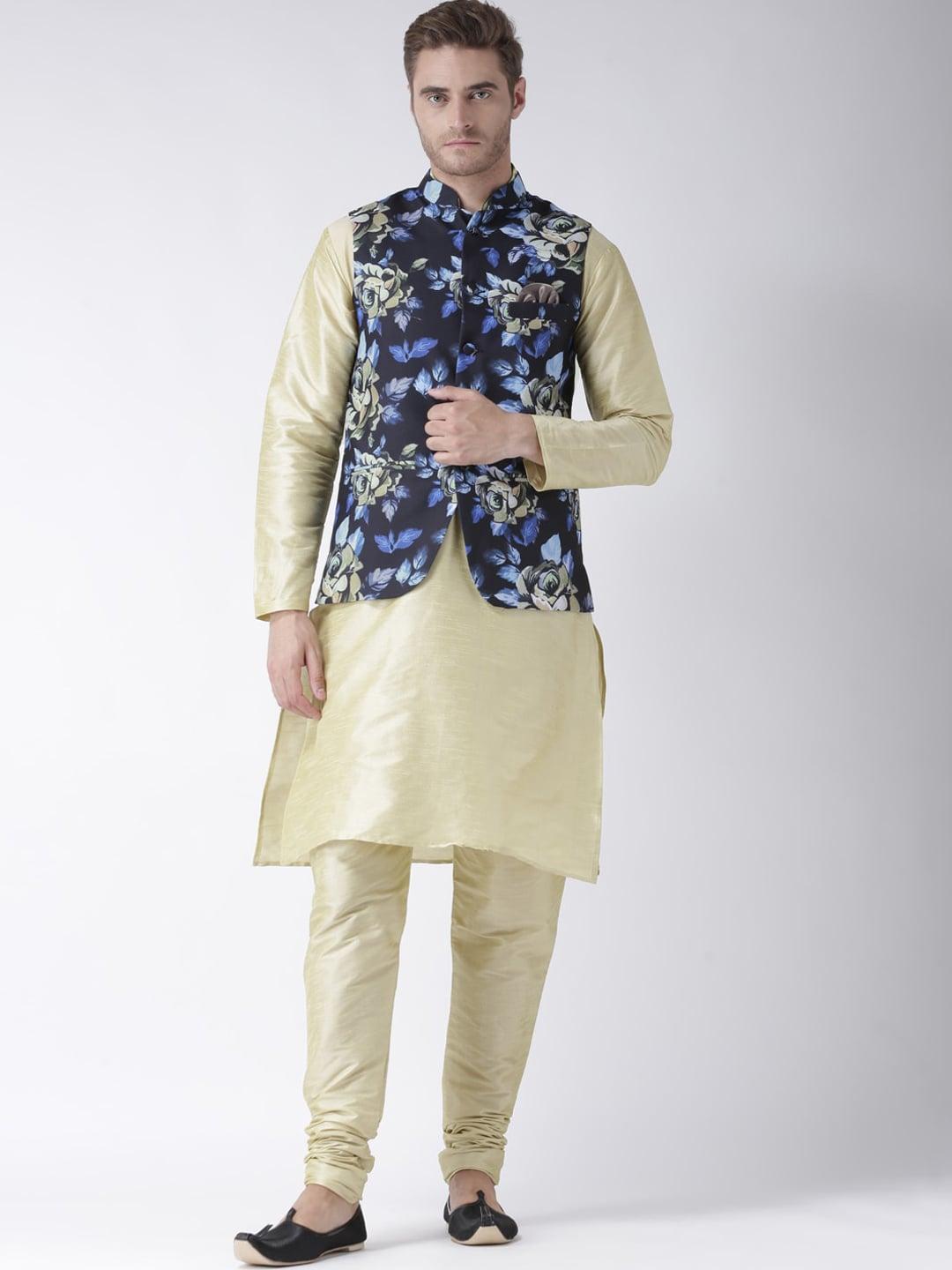 hangup-men-mandarin-collar-kurta-with-churidar-&-nehru-jacket