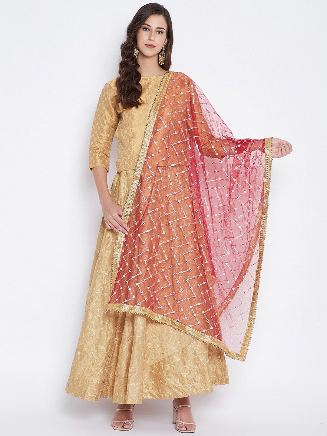 Clora Creation Embroidered Dupatta With Sequinned