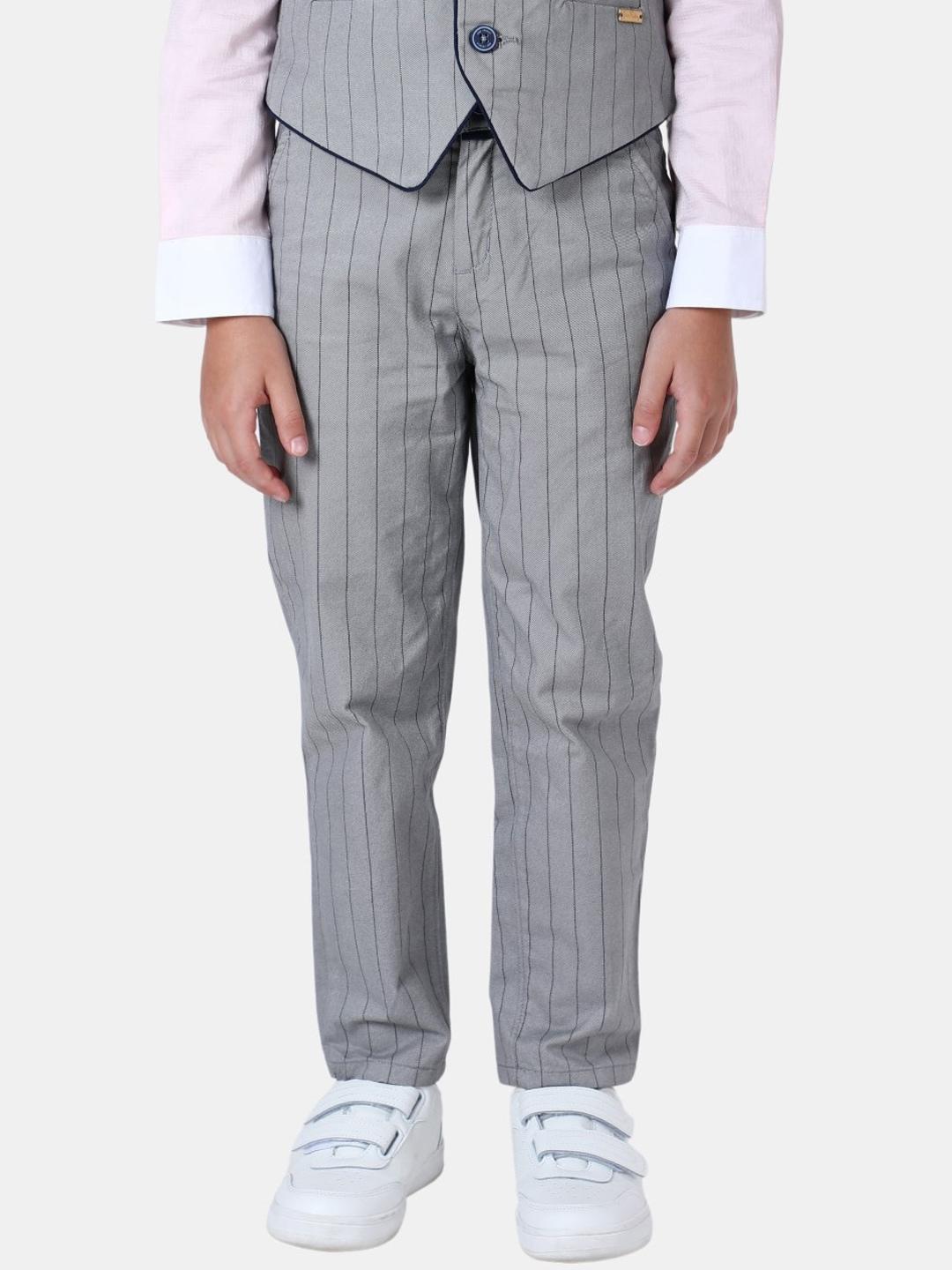 One Friday Boys Striped Cotton Relaxed Trousers