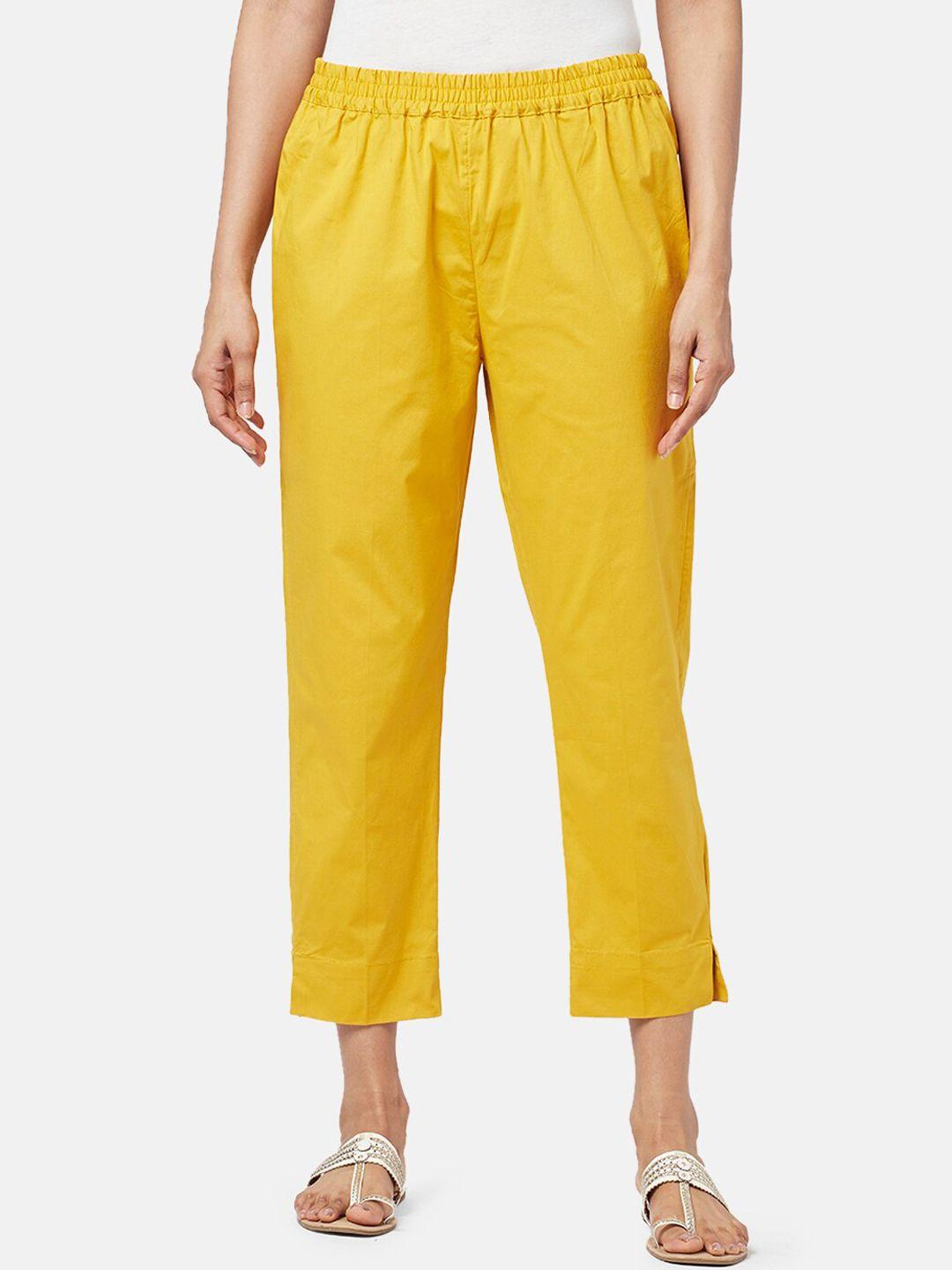 rangmanch-by-pantaloons-women-cotton-trousers