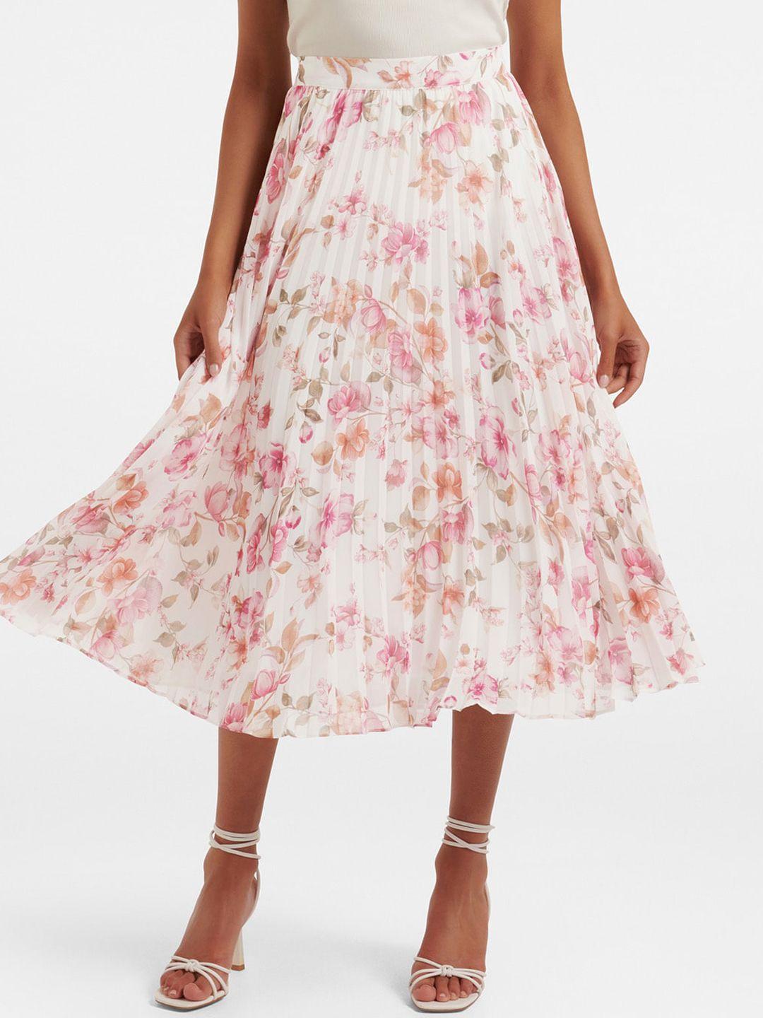 Forever New Floral Printed Accordion Pleats Flared Skirt