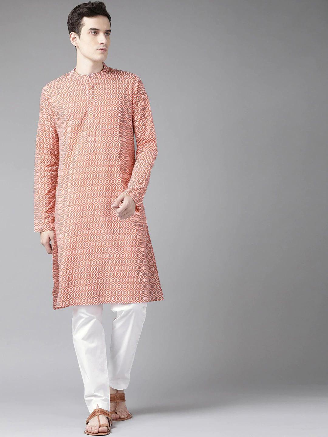 See Designs Men thnic Motifs Printed Pure Cotton Kurta With Pyjamas