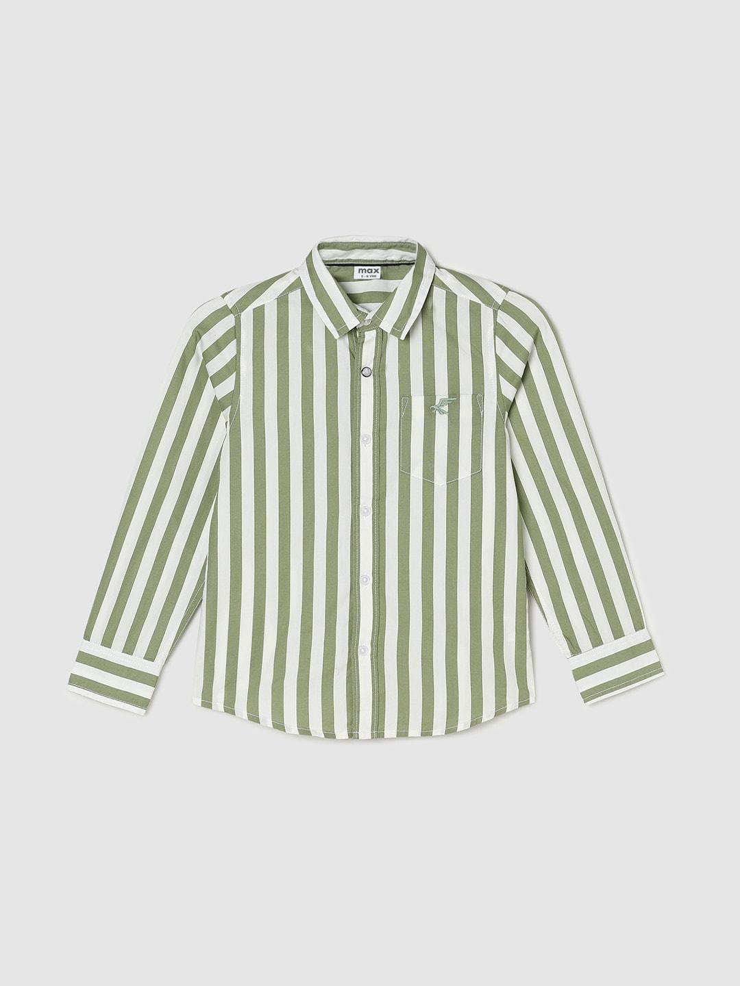 max Boys Striped Casual Pure Cotton Shirt