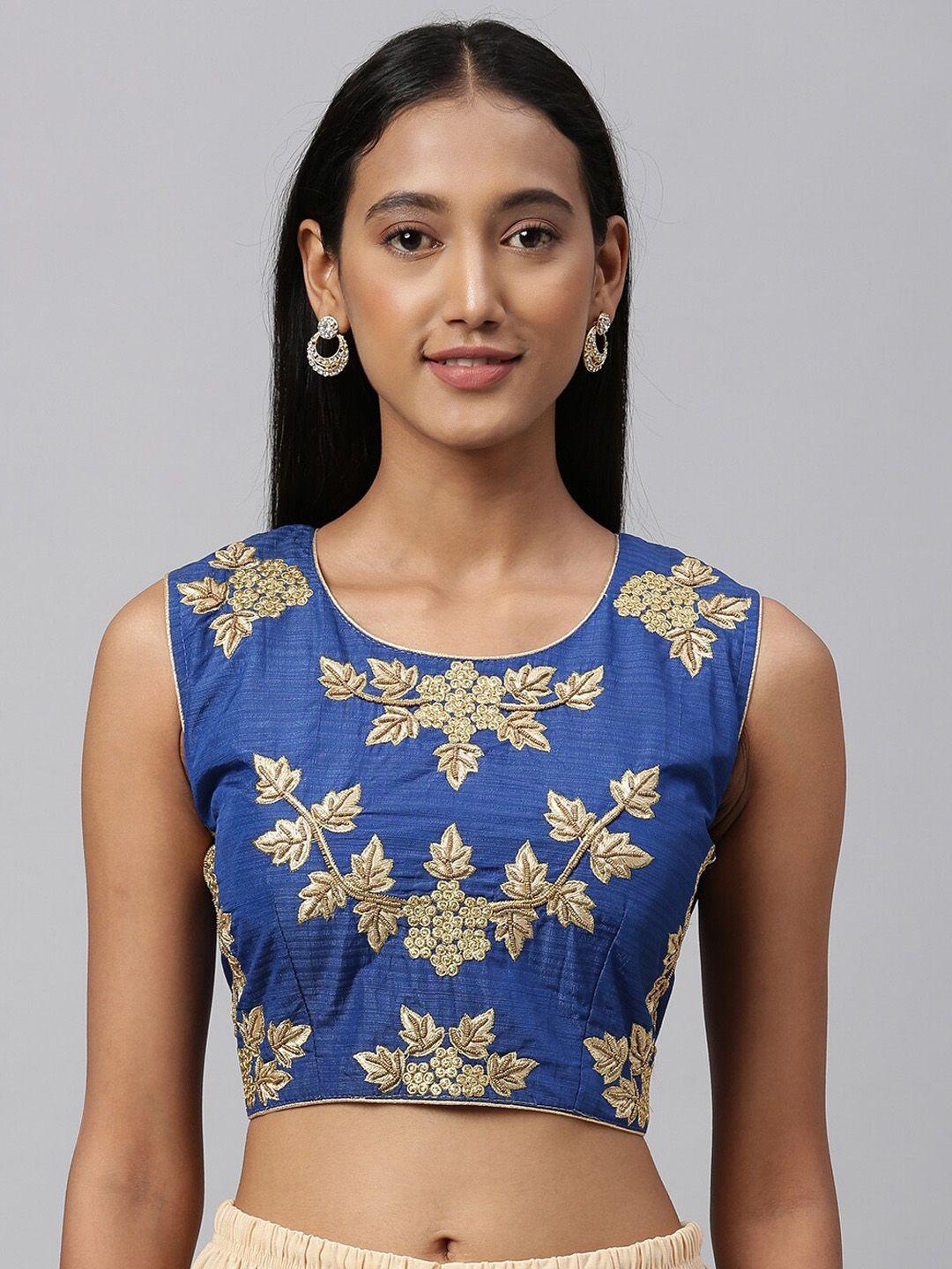 amrutam-fab-embroidered-silk-round-neck-saree-blouse