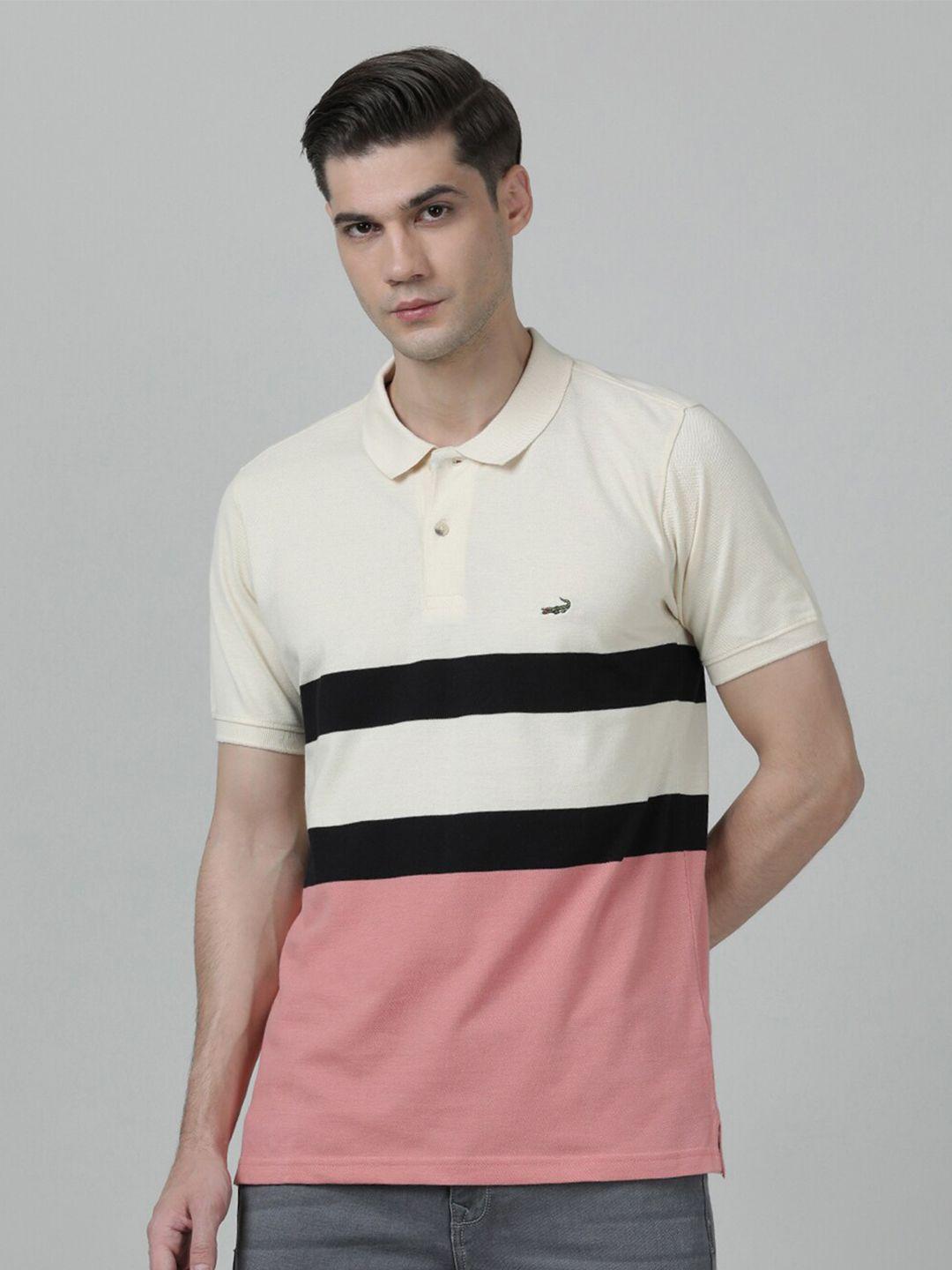 crocodile-men-colourblocked--polo-collar-slim-fit-cotton-t-shirt