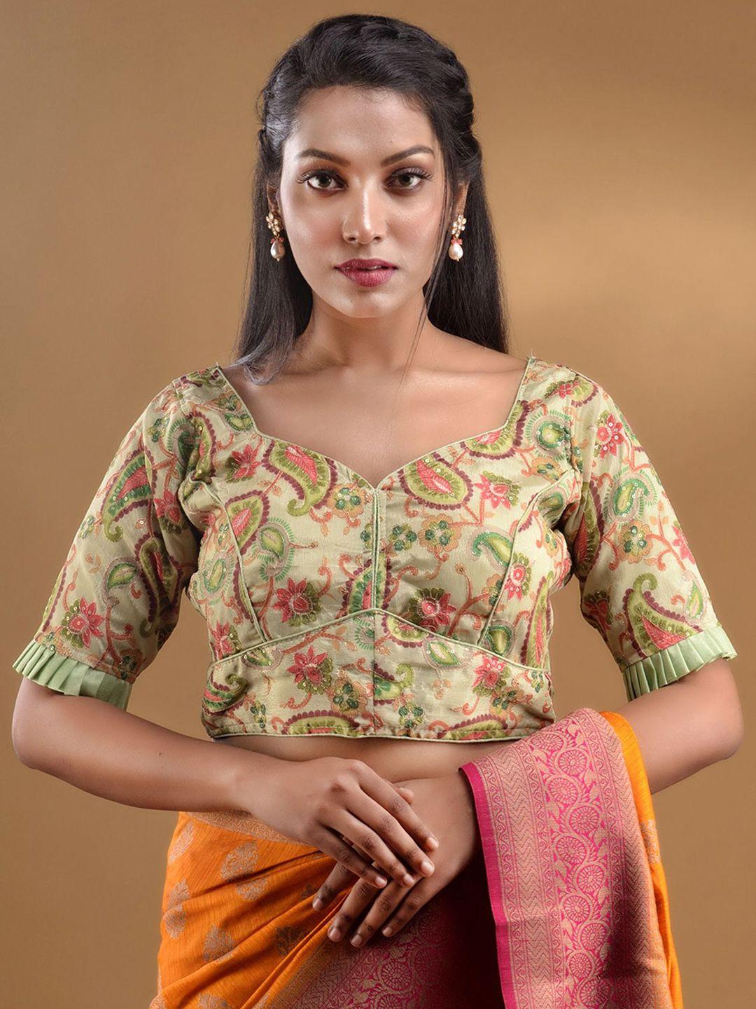 charukriti-embroidered-georgette-sweetheart-neck-saree-blouse