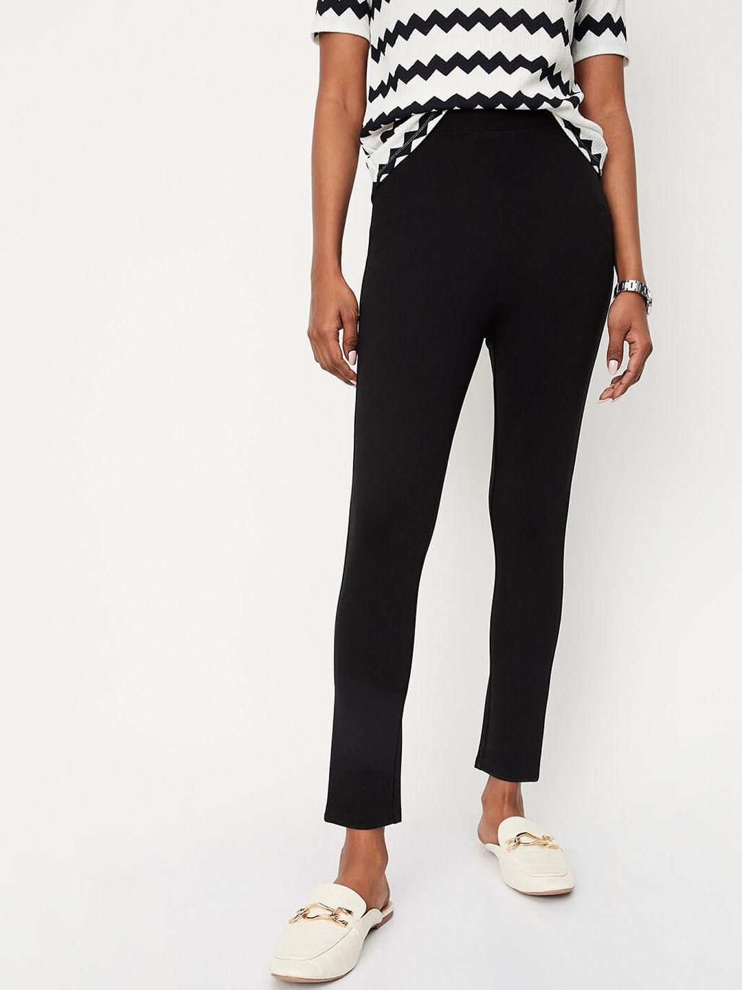 max Women Regular Fit Mid-Rise Trousers