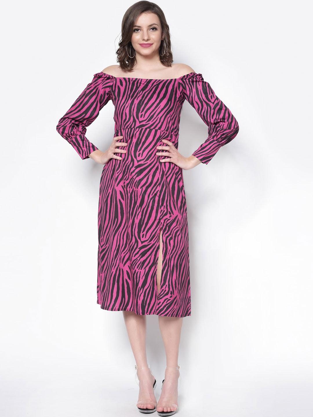 Sera Off-Shoulder Printed A-Line Dress