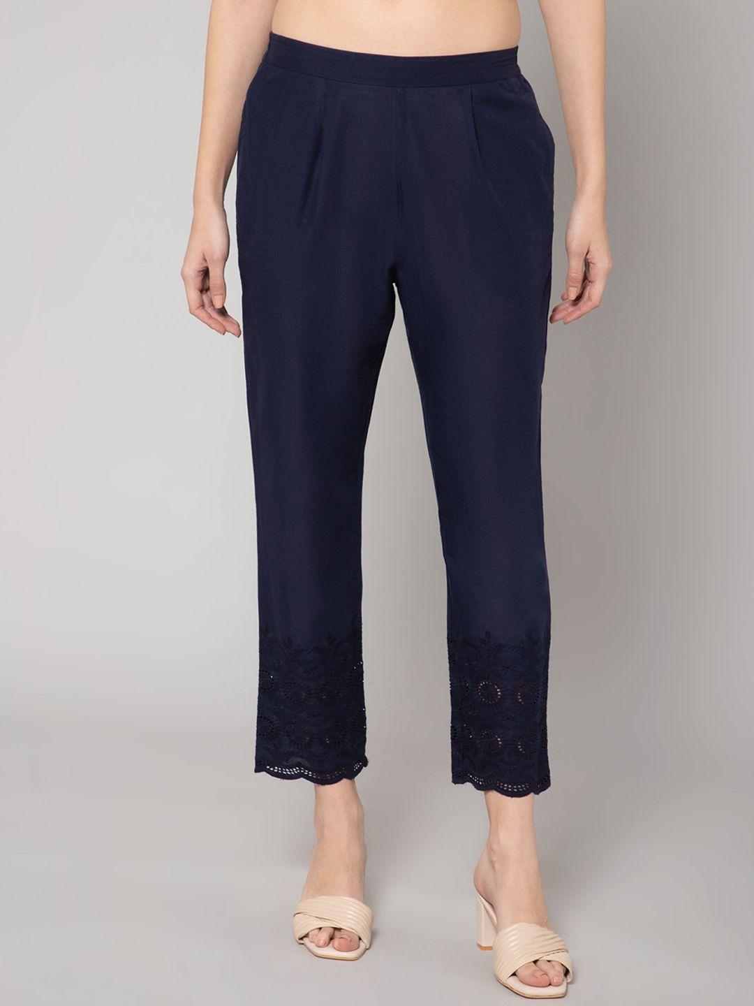 cantabil-women-mid-rise-pleated-cotton-cigraette-trousers