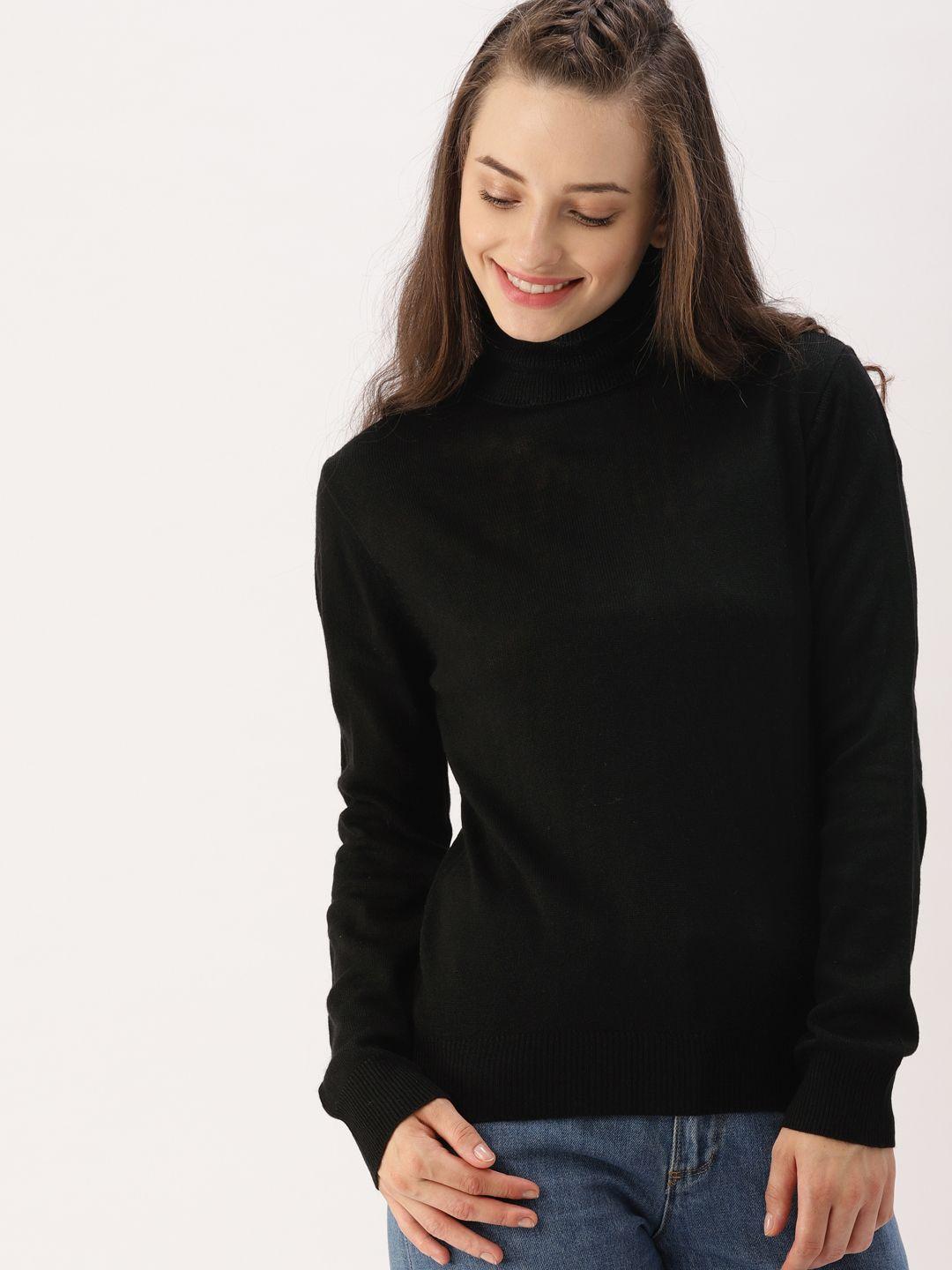 DressBerry Women Black Solid Pullover