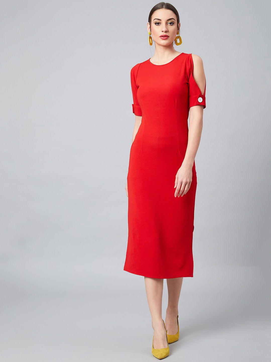 athena-women-red-solid-sheath-dress
