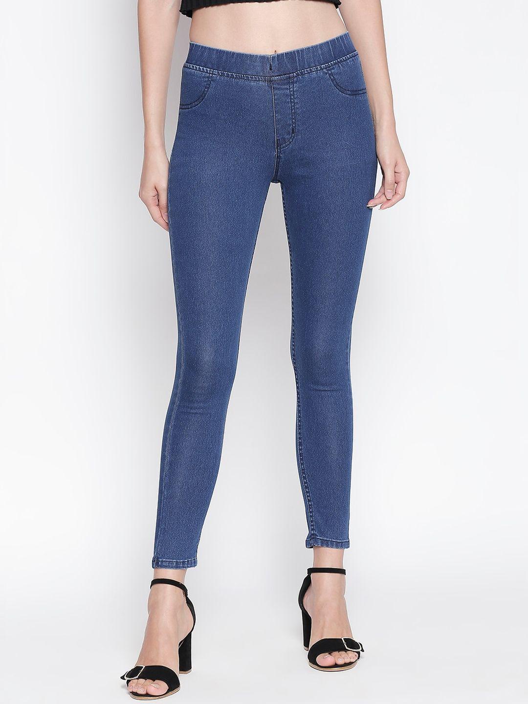 high-star-women-blue-solid-stretchable-jeggings