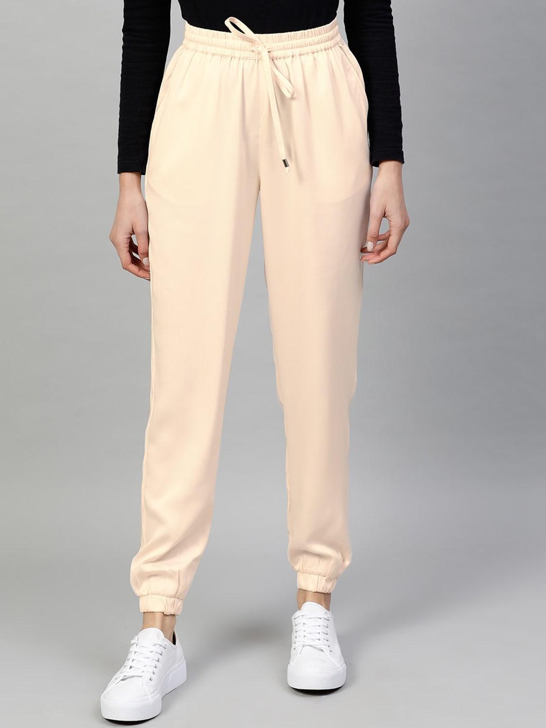 STREET 9 Women Champagne Regular Fit Solid Joggers