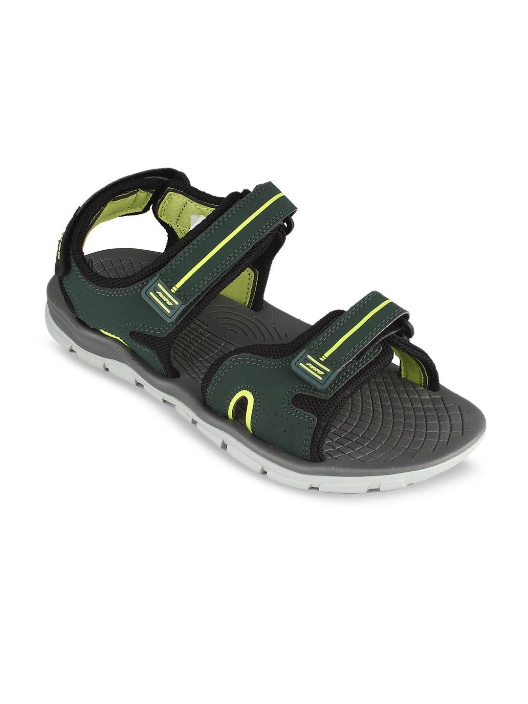 FURO by Red Chief Men Green & Black Solid Sports Sandals