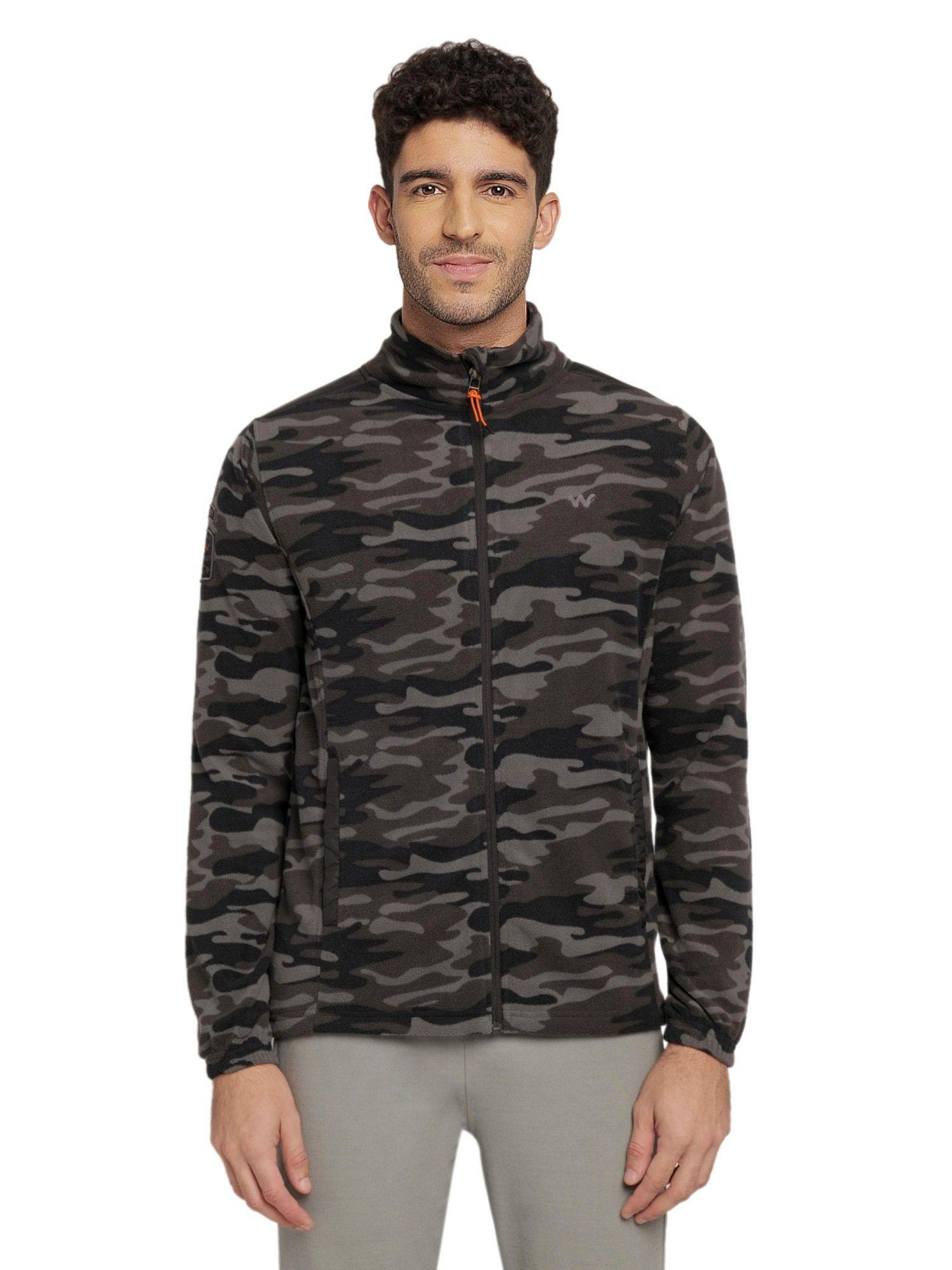 Men Textile Camouflage Jacket-Black