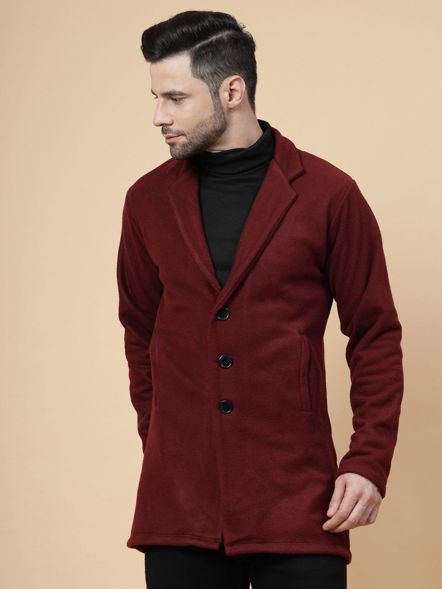men-maroon-polar-fleece-overcoat