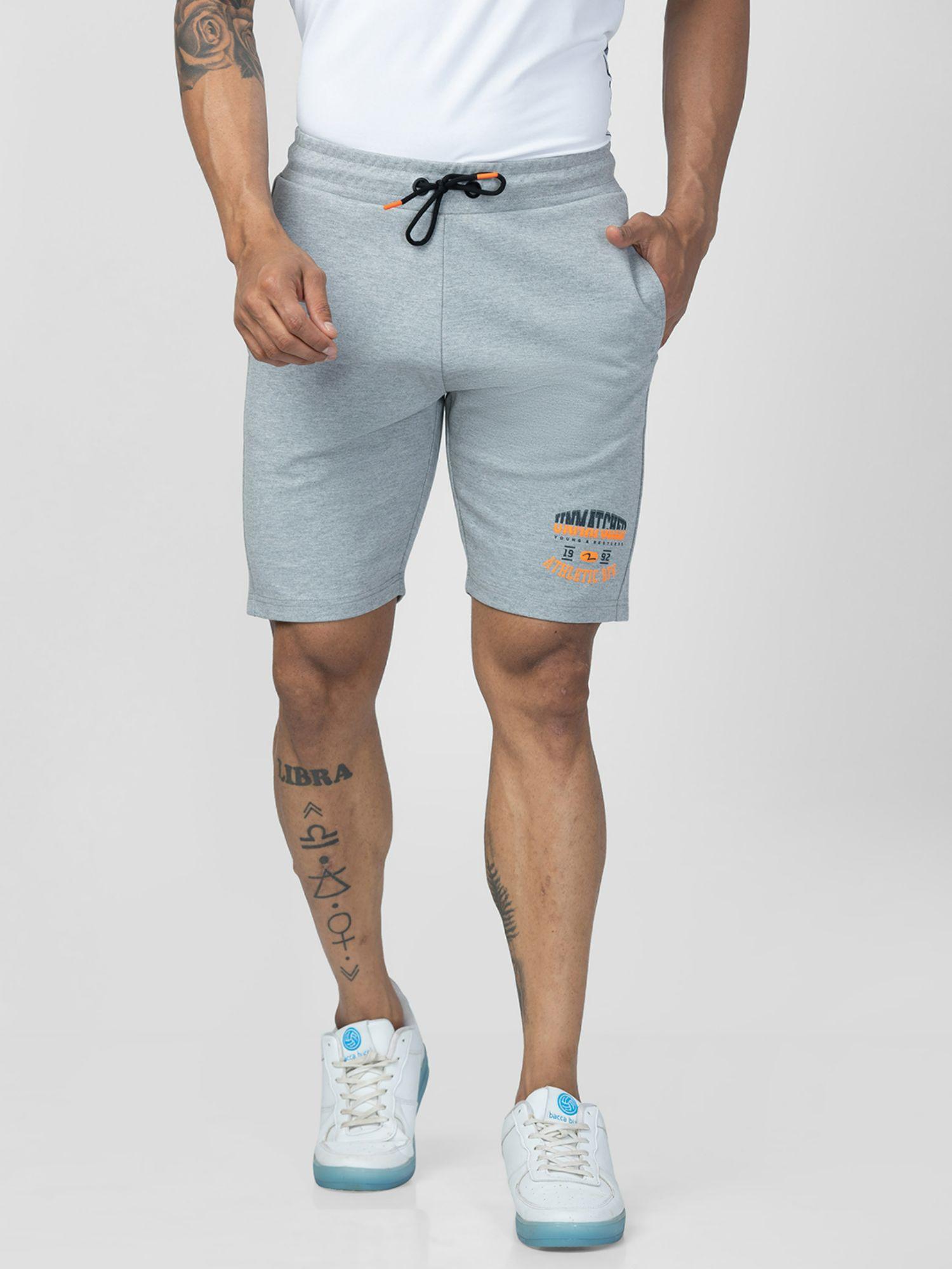 men-ecru-melange-cotton-regular-fit-shorts