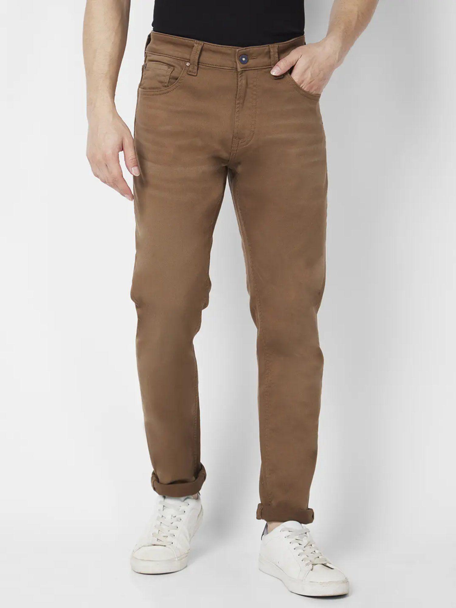 men-coffee-brown-cotton-stretch-slim-fit-jeans-skinny