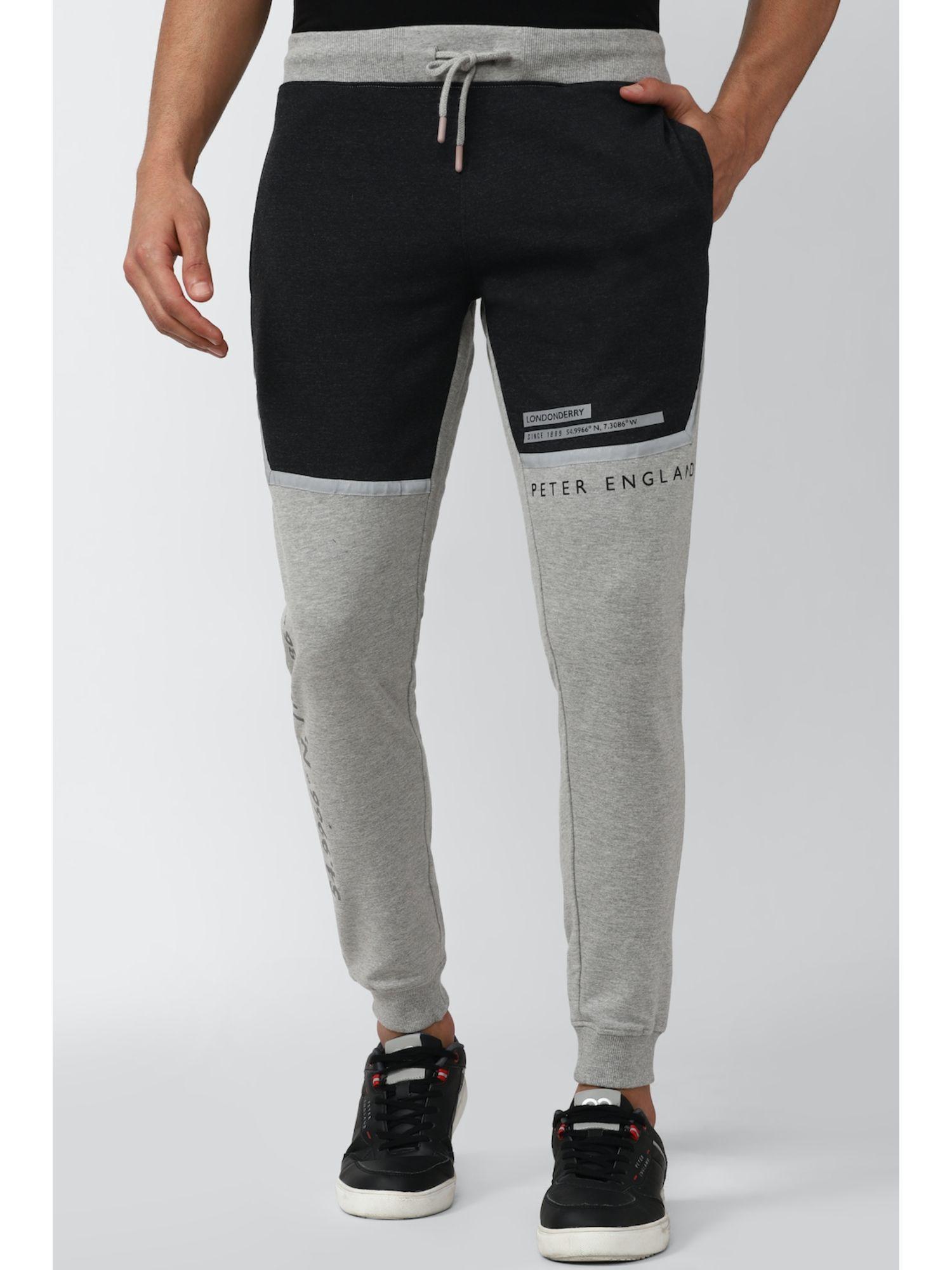 Men Grey Print Casual Track Pants