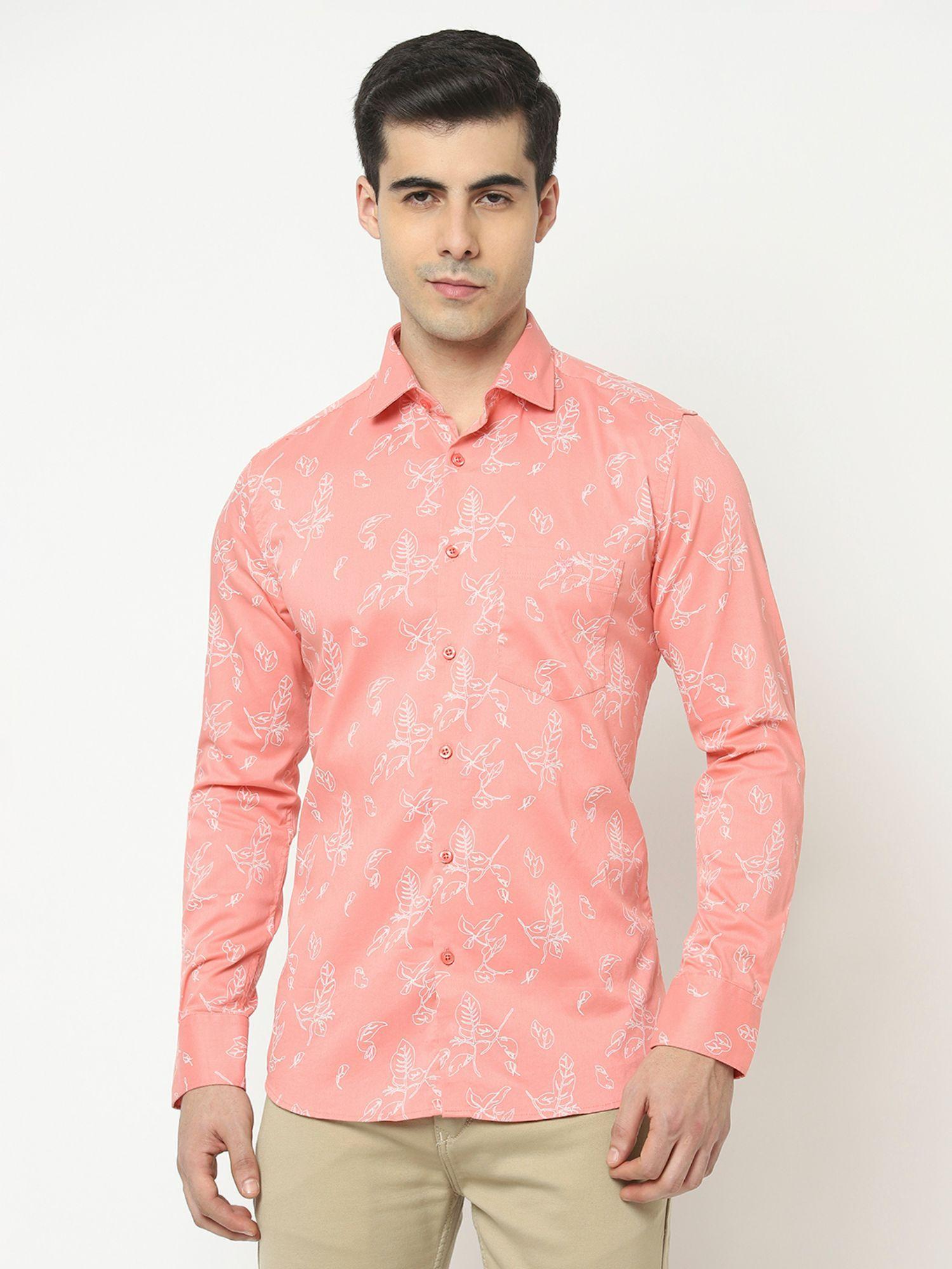 Men Pink Shirt In Print