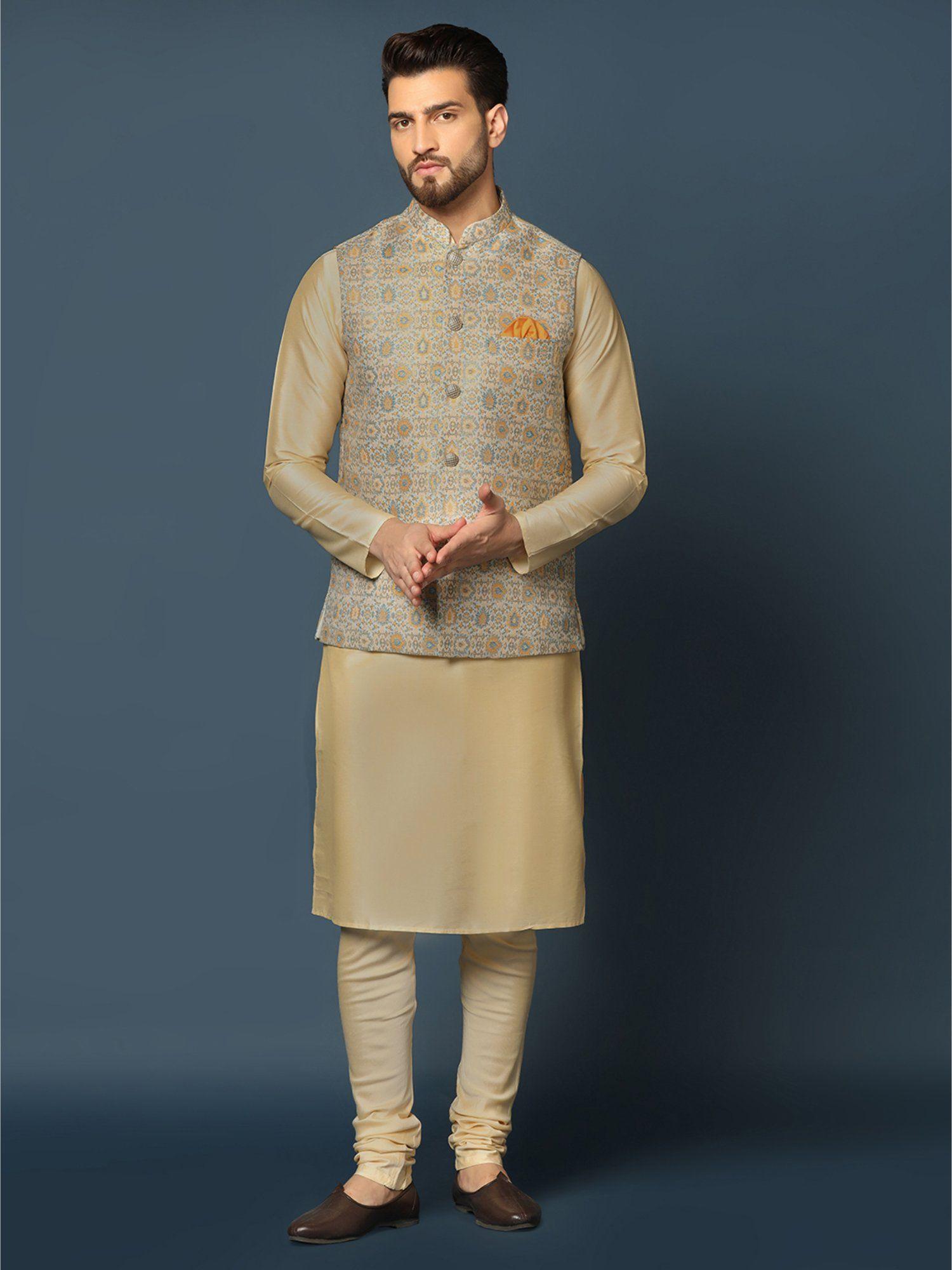 mens-multicolour-jacket-kurta-churidar-(set-of-3)