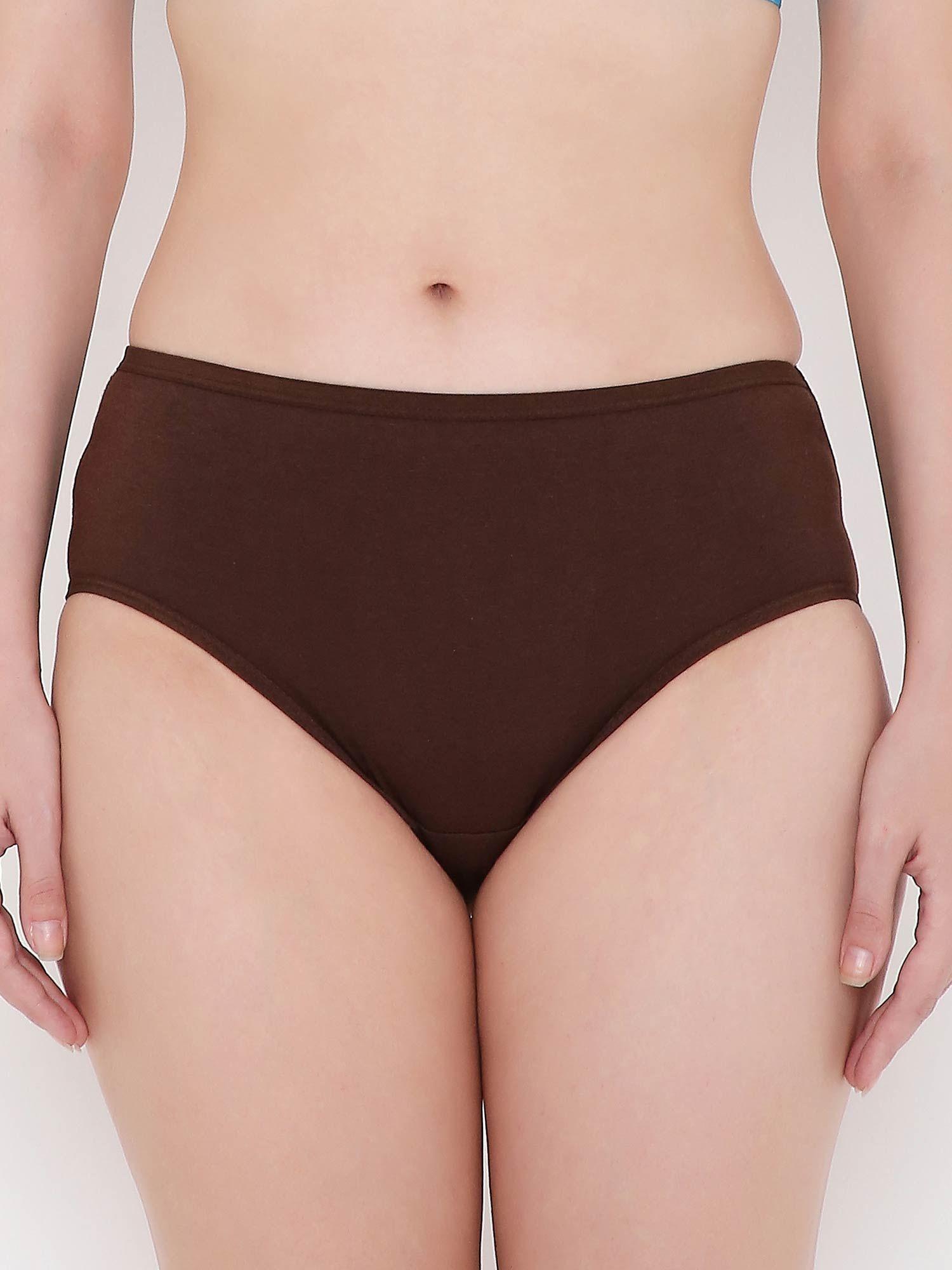 Solid Hipster Panty-Brown