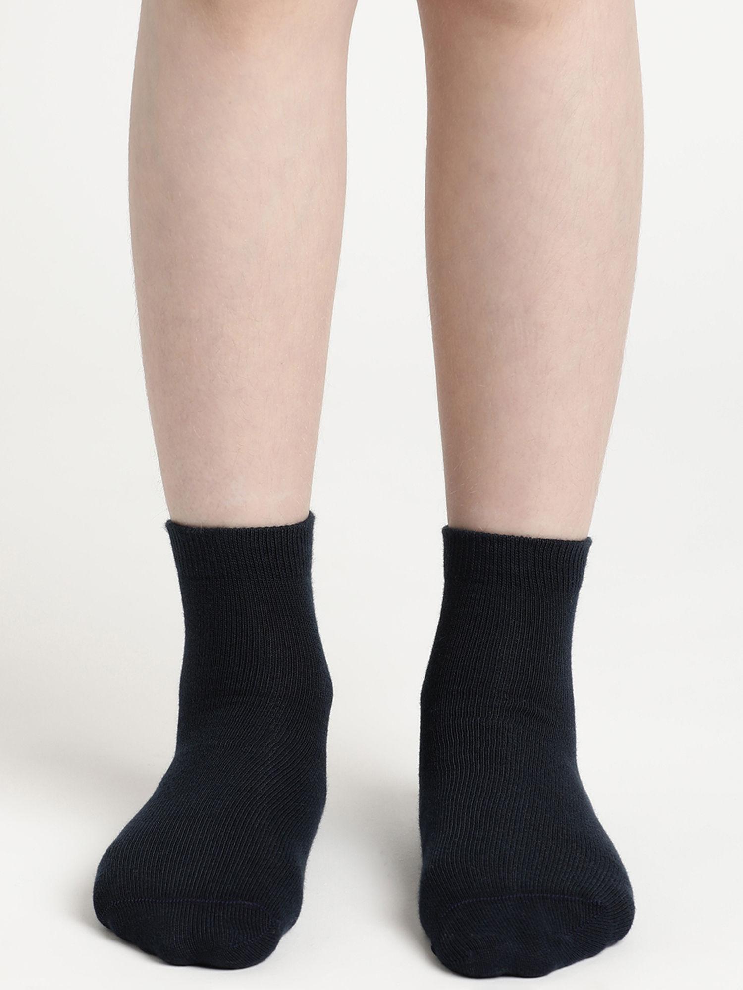 7801 Unisex Cotton Nylon Stretch Ankle Length Socks - Black